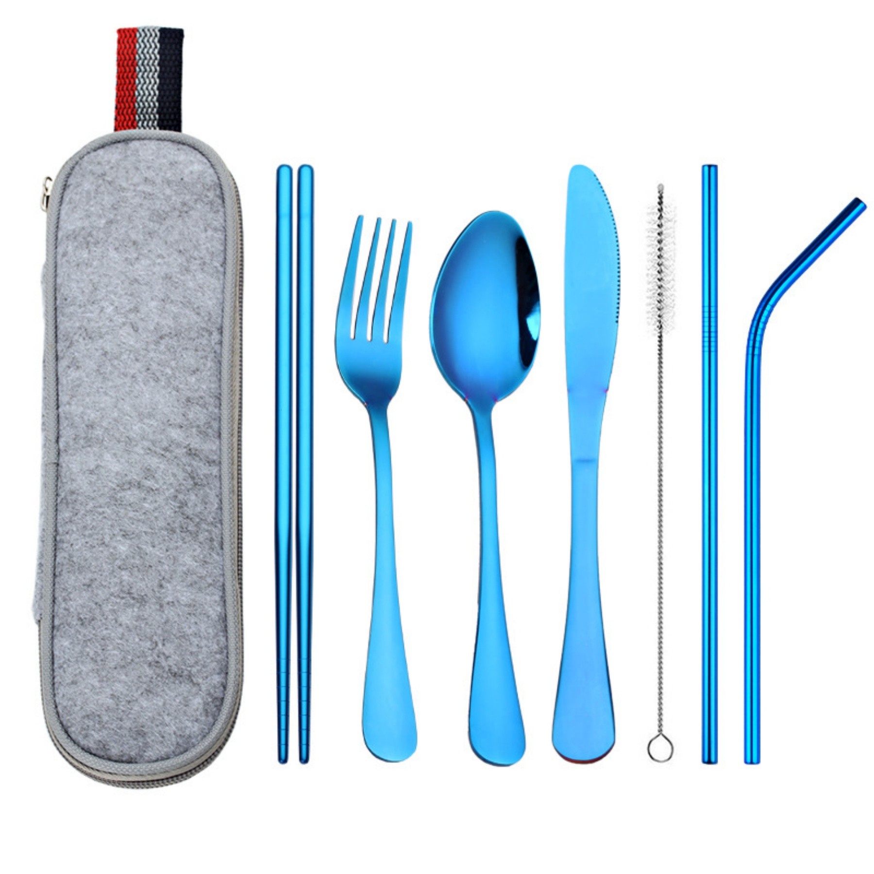 Portable Stainless Steel Tableware Set 8 Pieces 2