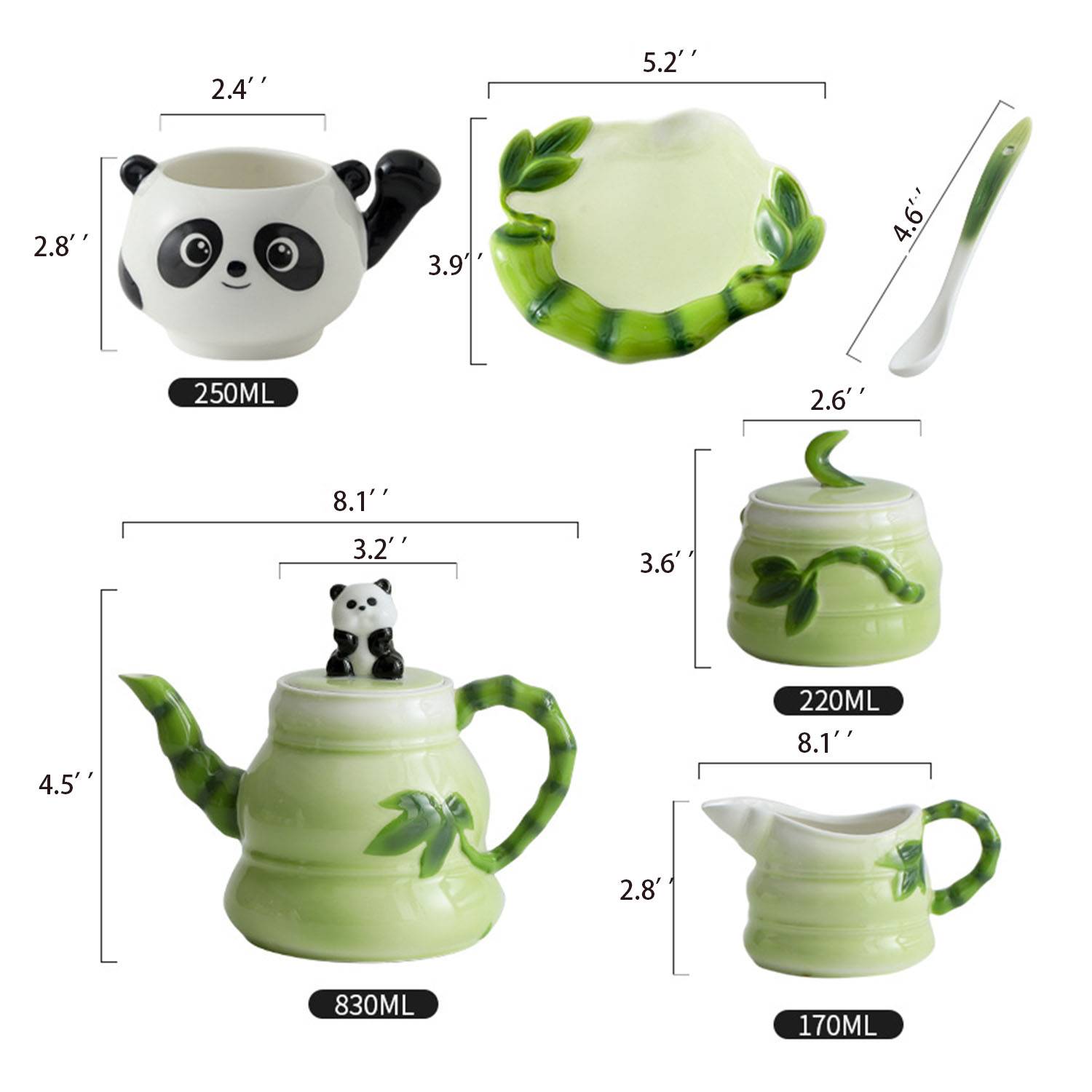 Cute panda china Enamel Cup Set 2