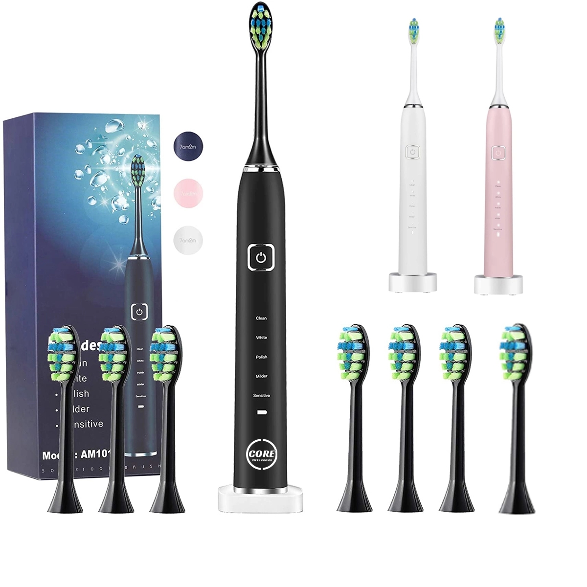 Electric Toothbrush with 7 Brush Heads for Adults and Kids 1