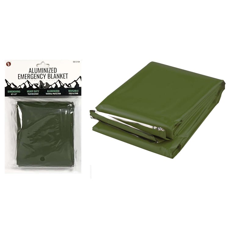 Heavy Duty Emergency Aluminized Blankets Green - 83" x 51" 1