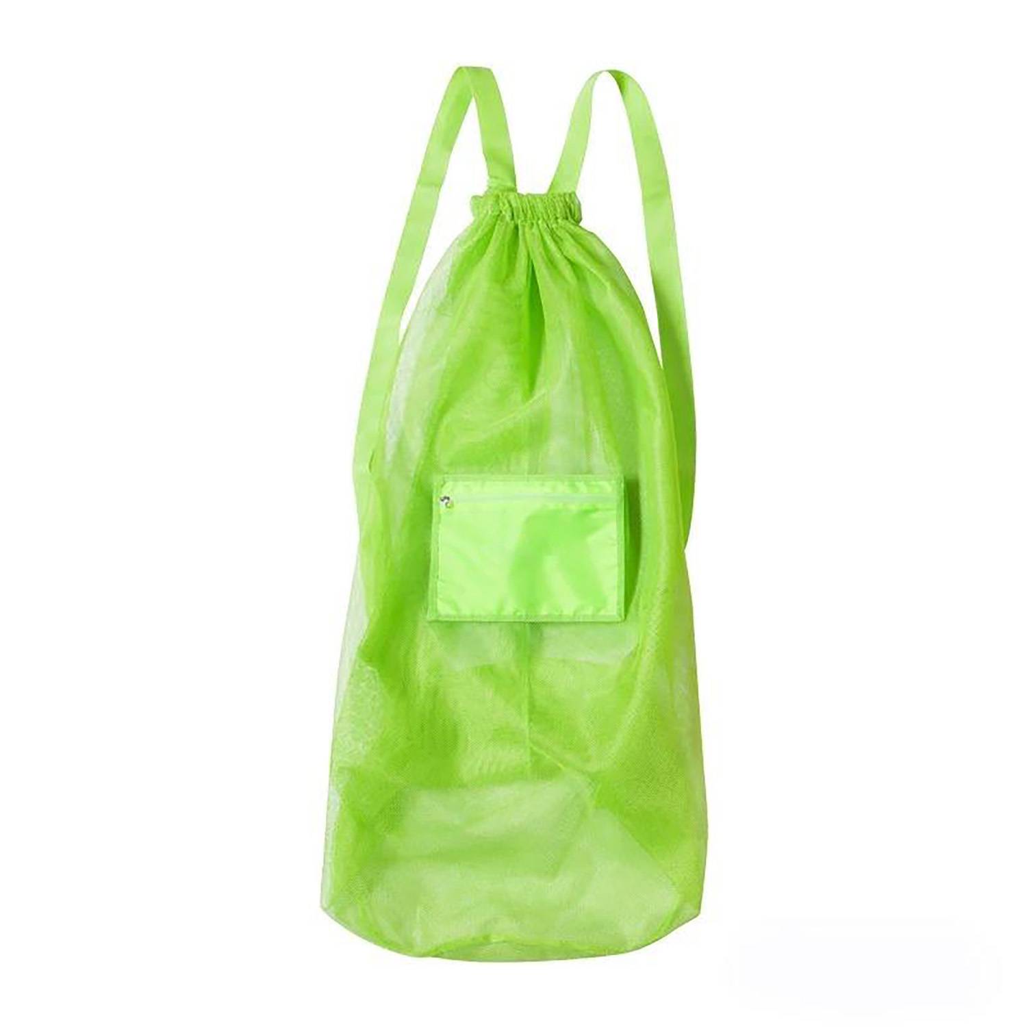 Sport Mesh Drawstring Backpack w/ Zipper Pocket 10