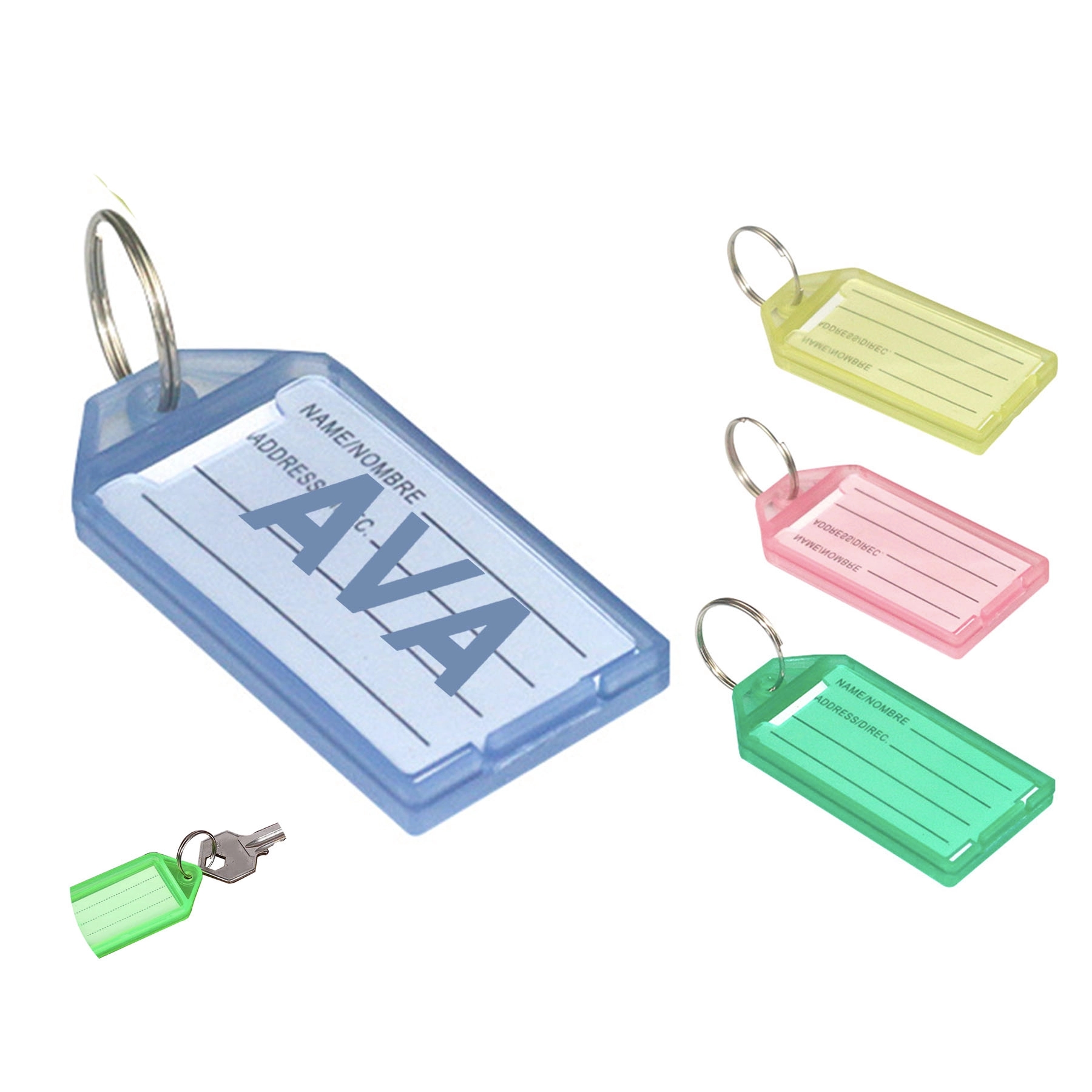Transparent Luggage Tag with Key Ring 4
