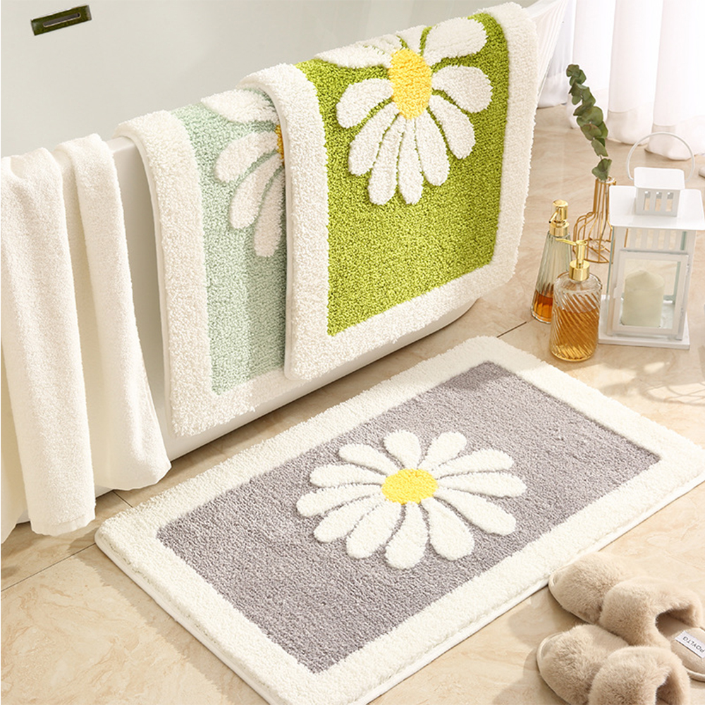 Daisy nonslip plush carpet absorbent floor mat 8