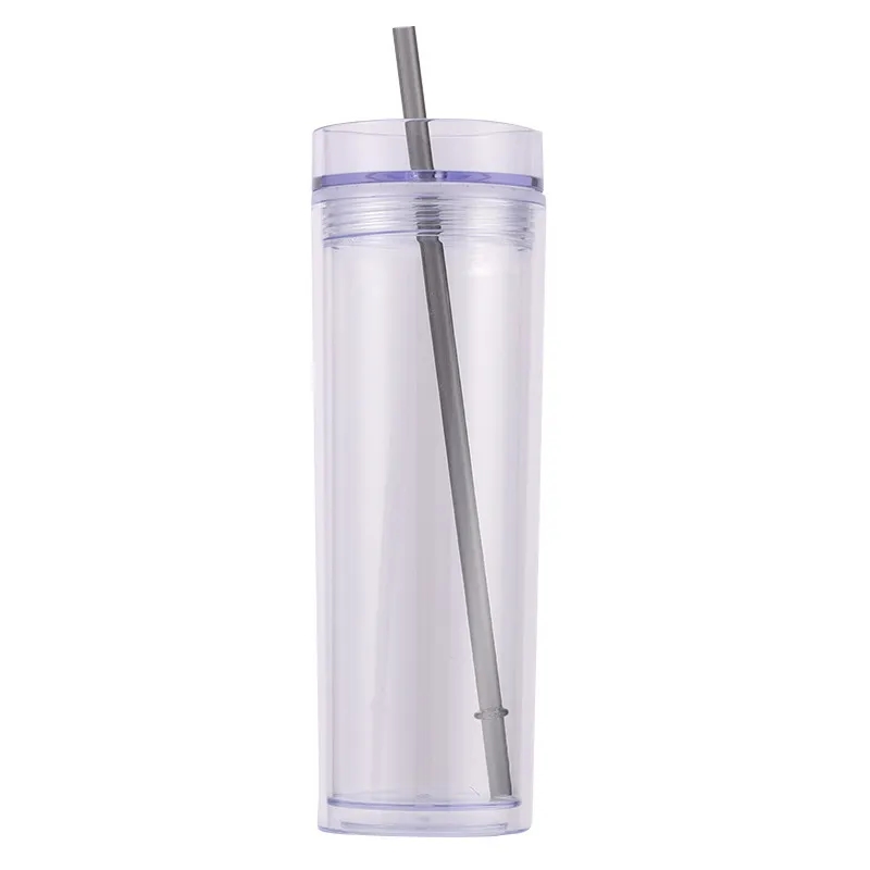 16oz Skinny Clear Plastic Tumblers 9