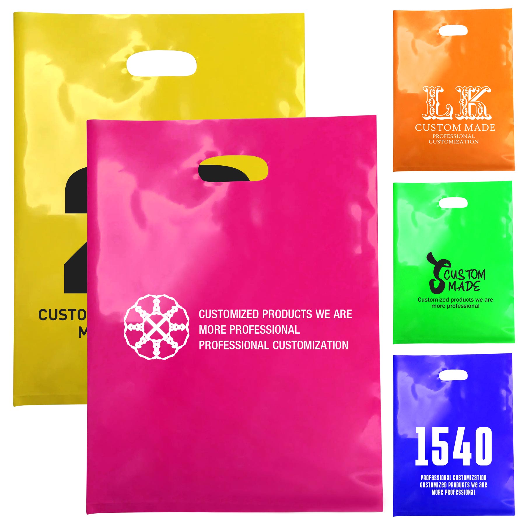 Soft PE Plastic Die Cut Shop Tote Bags 2