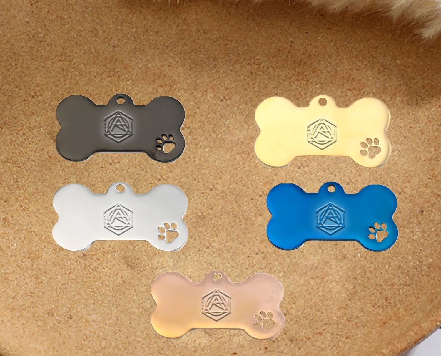 Stainless Bone Hollow Out Steel Pet Tag