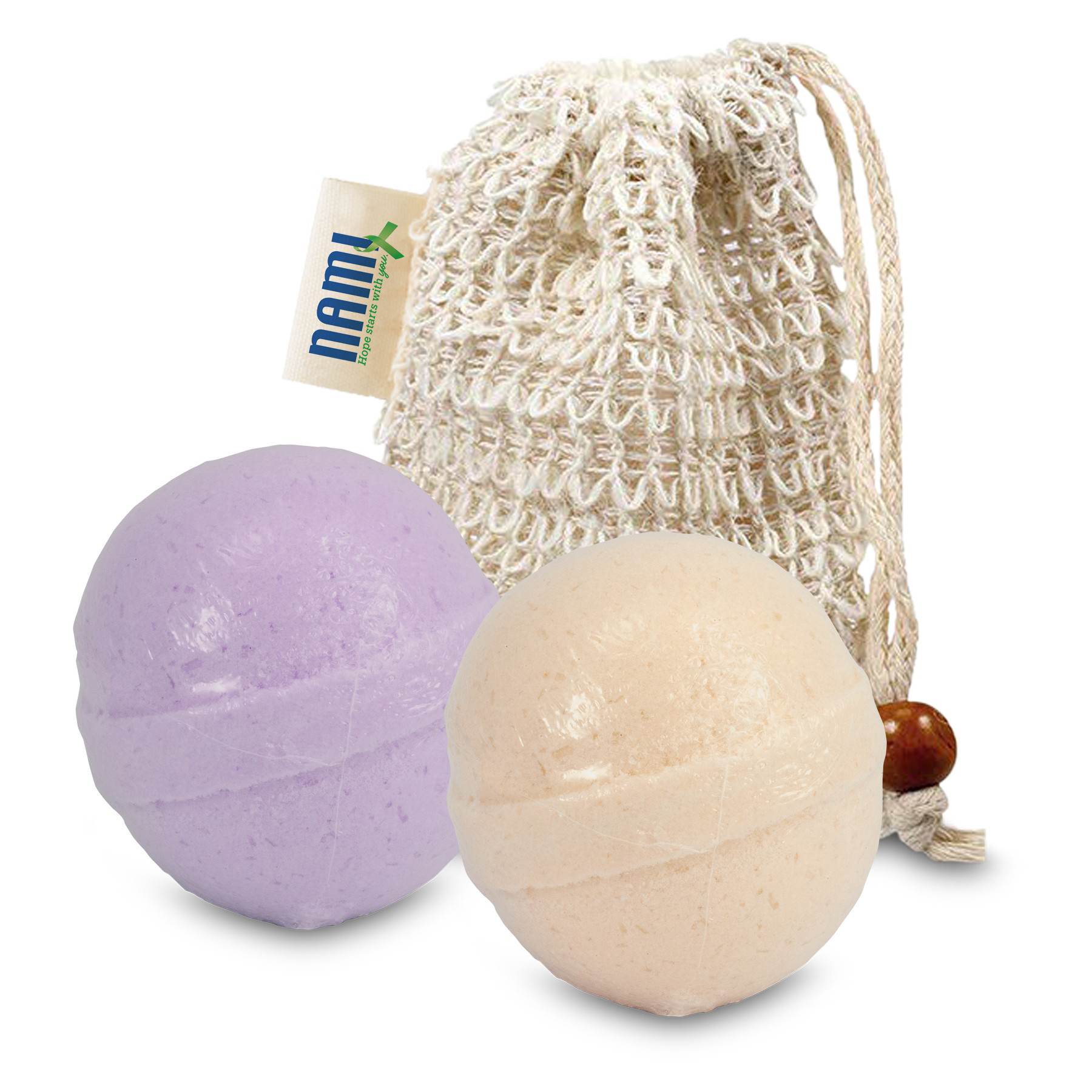 Loofah Bag with 2 Bath Bombs 1