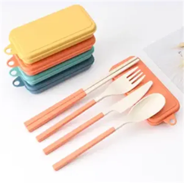 Foldable Wheat Straw Cutlery Set 5