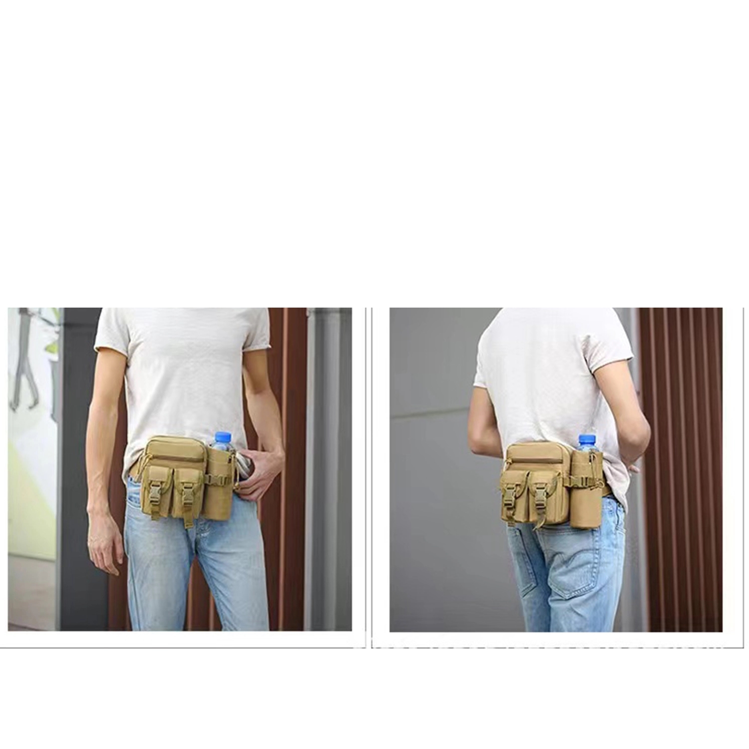 Outdoor Tactical Waist Slip Pack with Water Bottle Holder 8