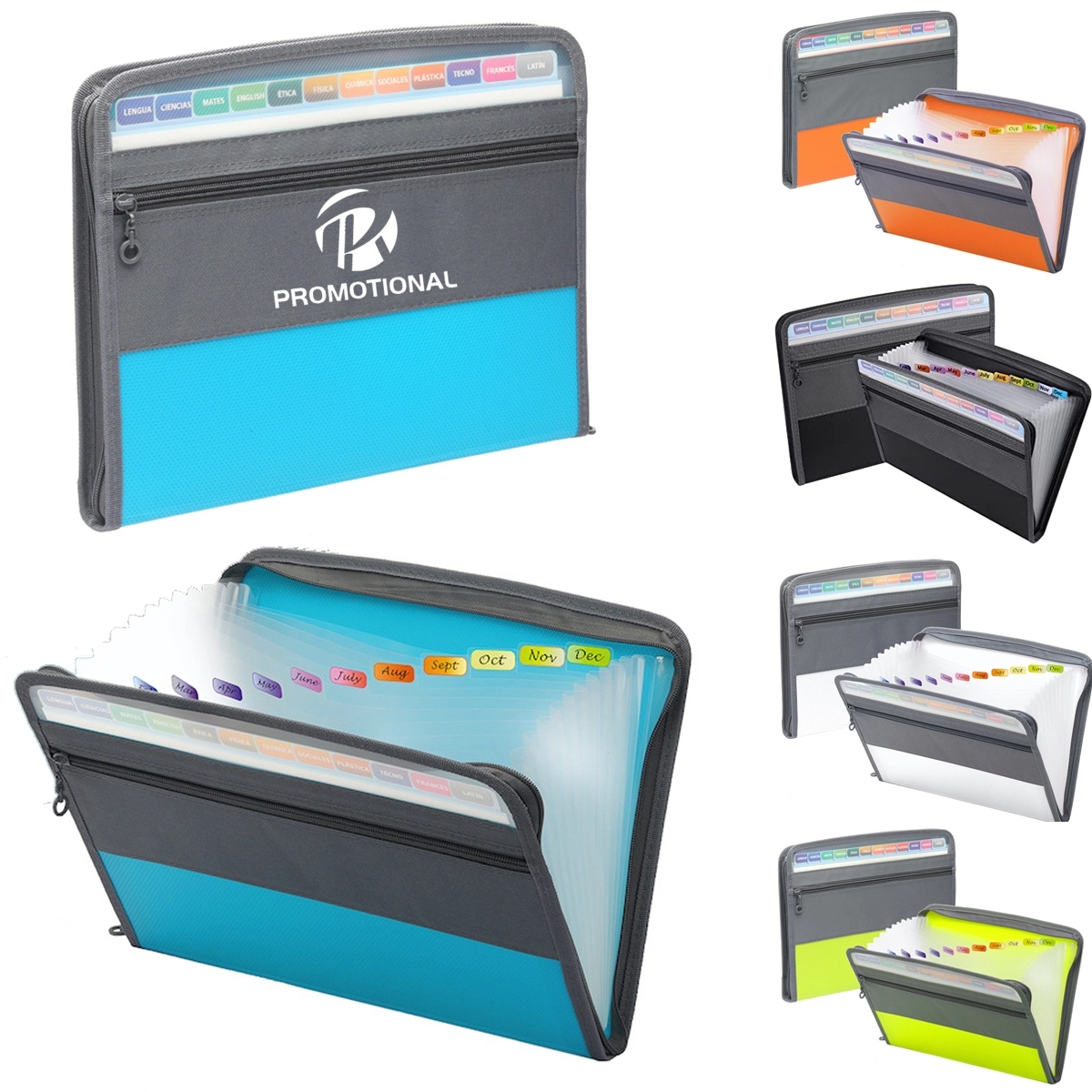 Expanding Accordion File Folder with Zipper Closure 5