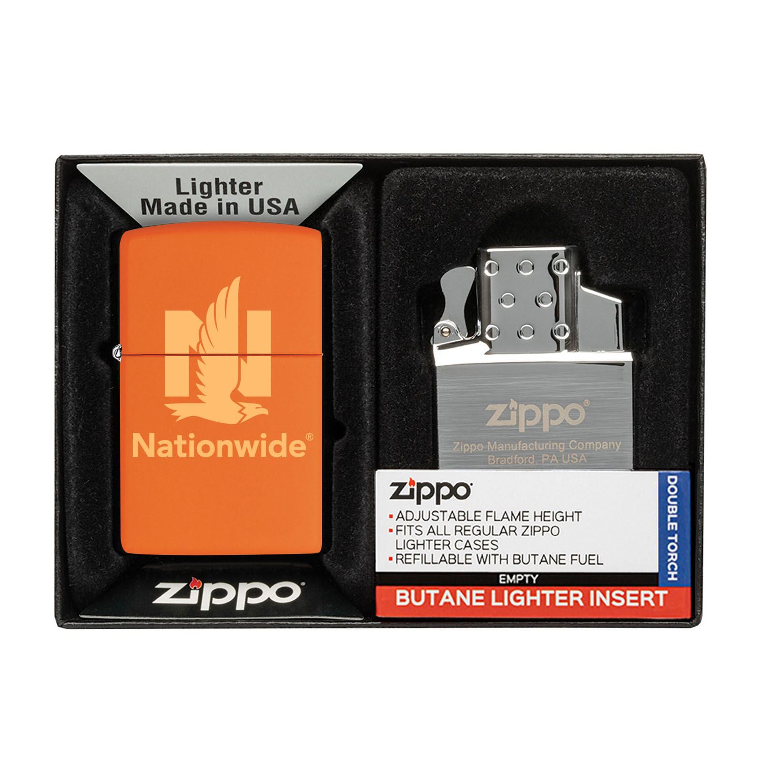 Matte Zippo® Lighter & Double Butane Insert Gift Set 10