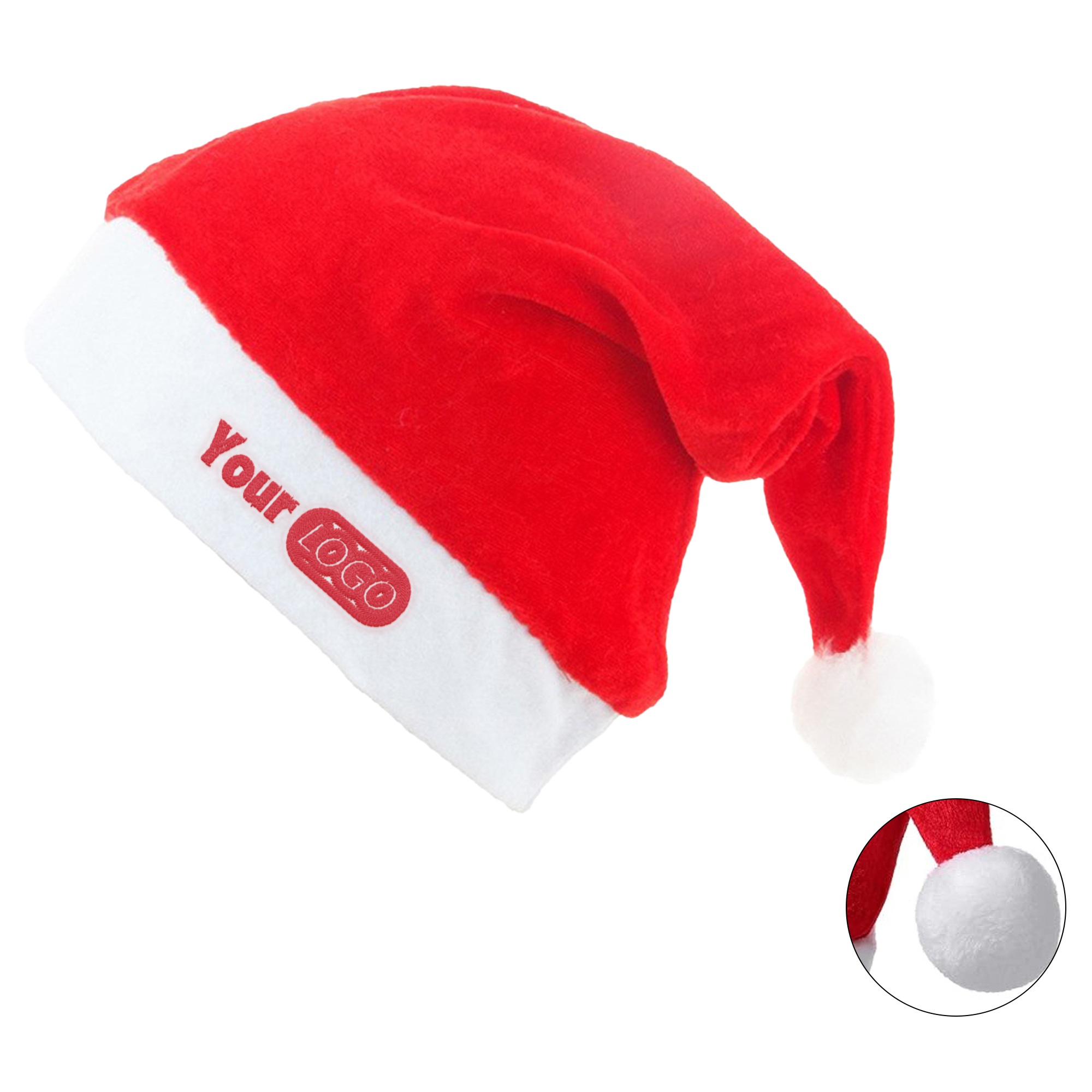 Non-woven Fabrics Short Plush Santa Cap 3