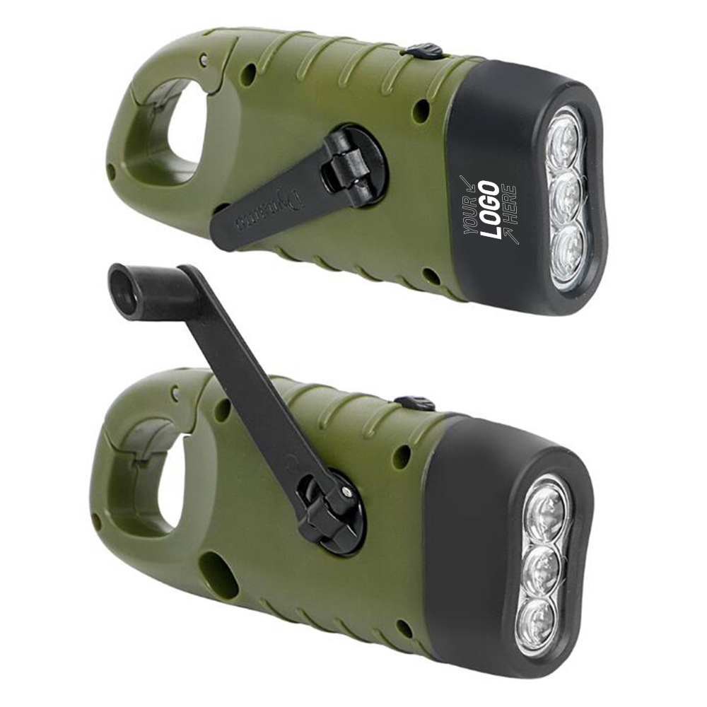 Hand Crank Solar LED Flashlight