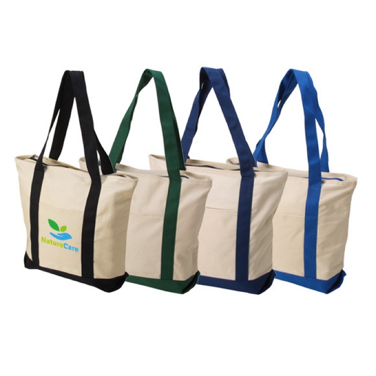 Cotton Boat Zip Tote, custom tote bag with logo imprint 2