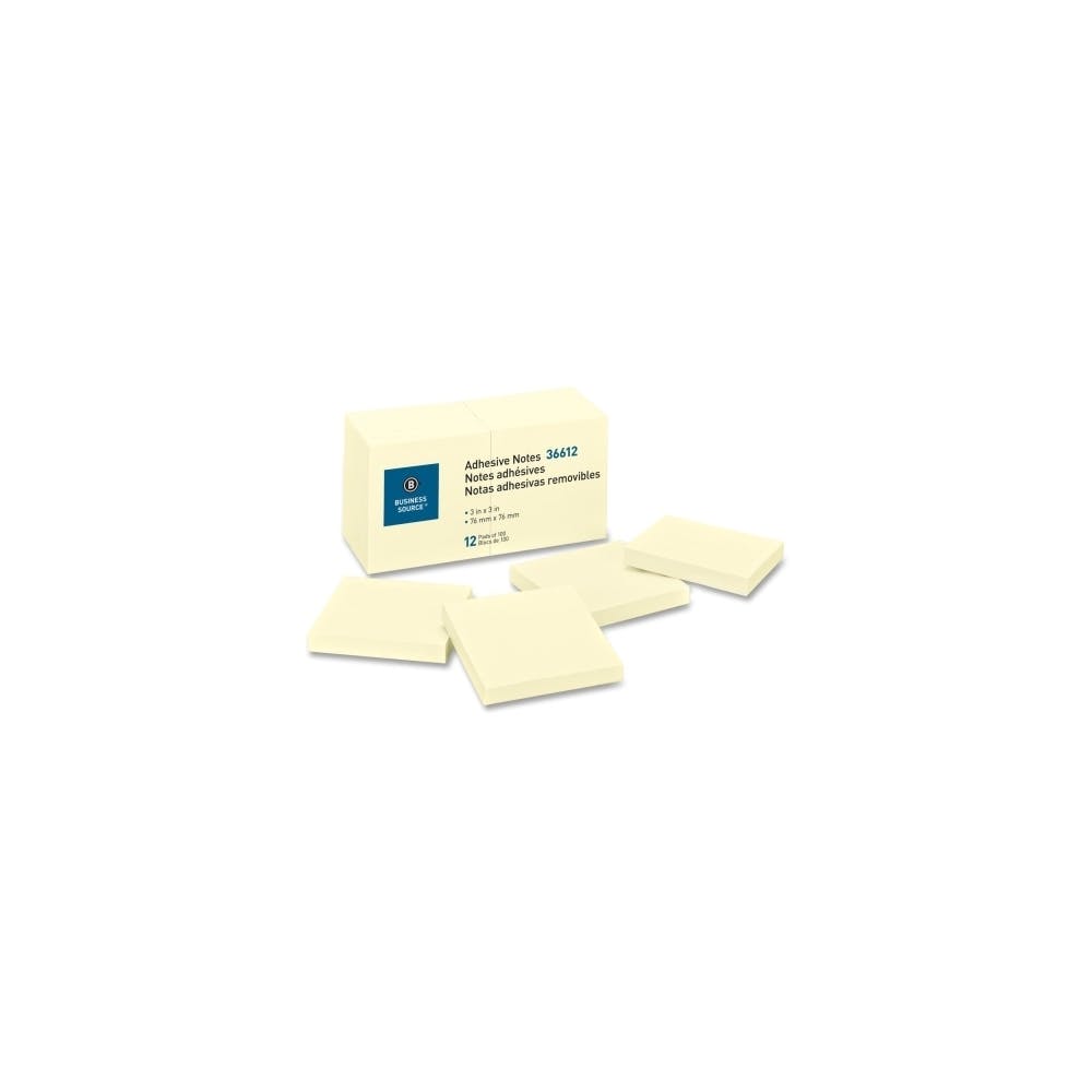 Adhesive Notes - 100 Sheets 3" x 3" Yellow 3