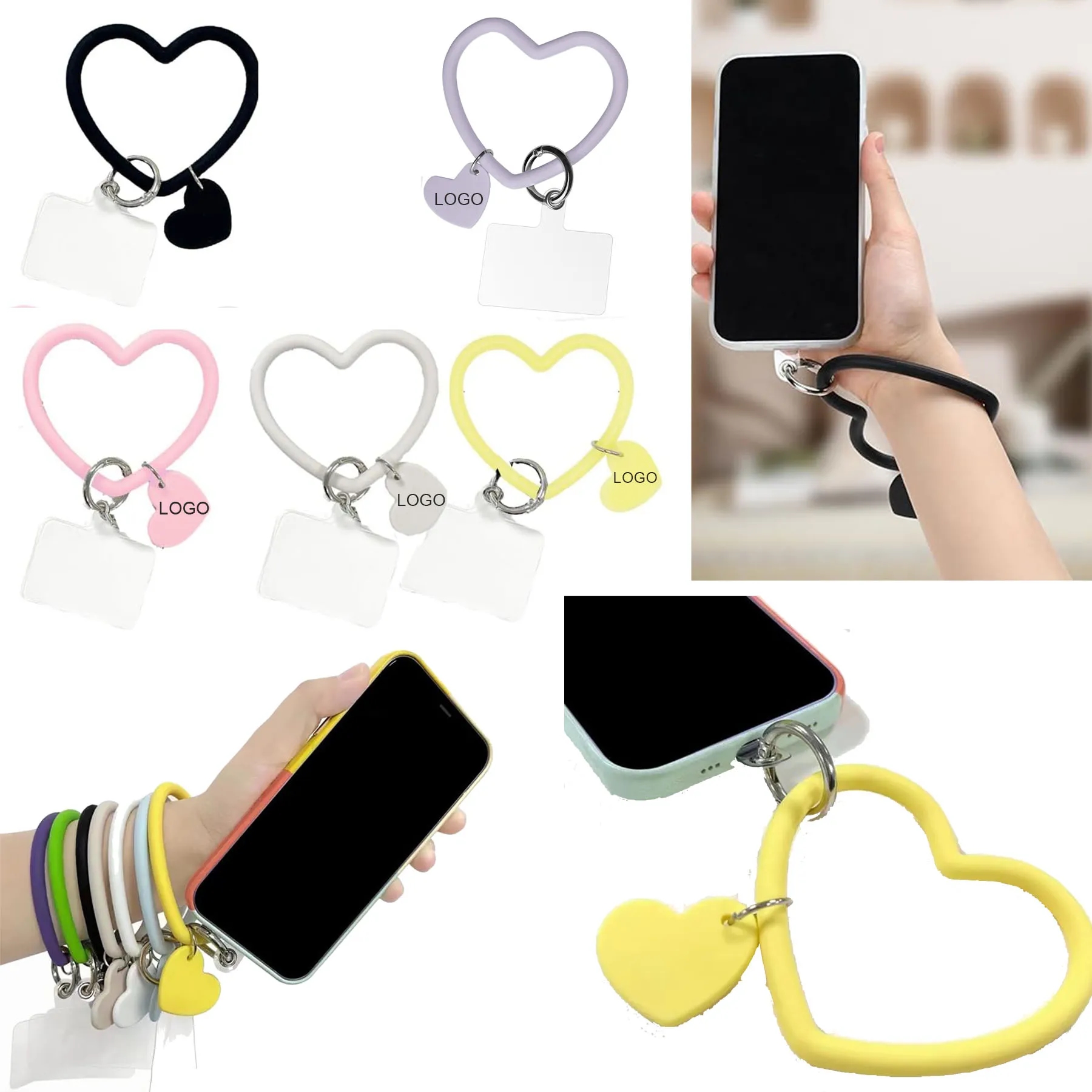 Heat-shaped Phone Hand Wrist With Keychain Lanyard Strap 4