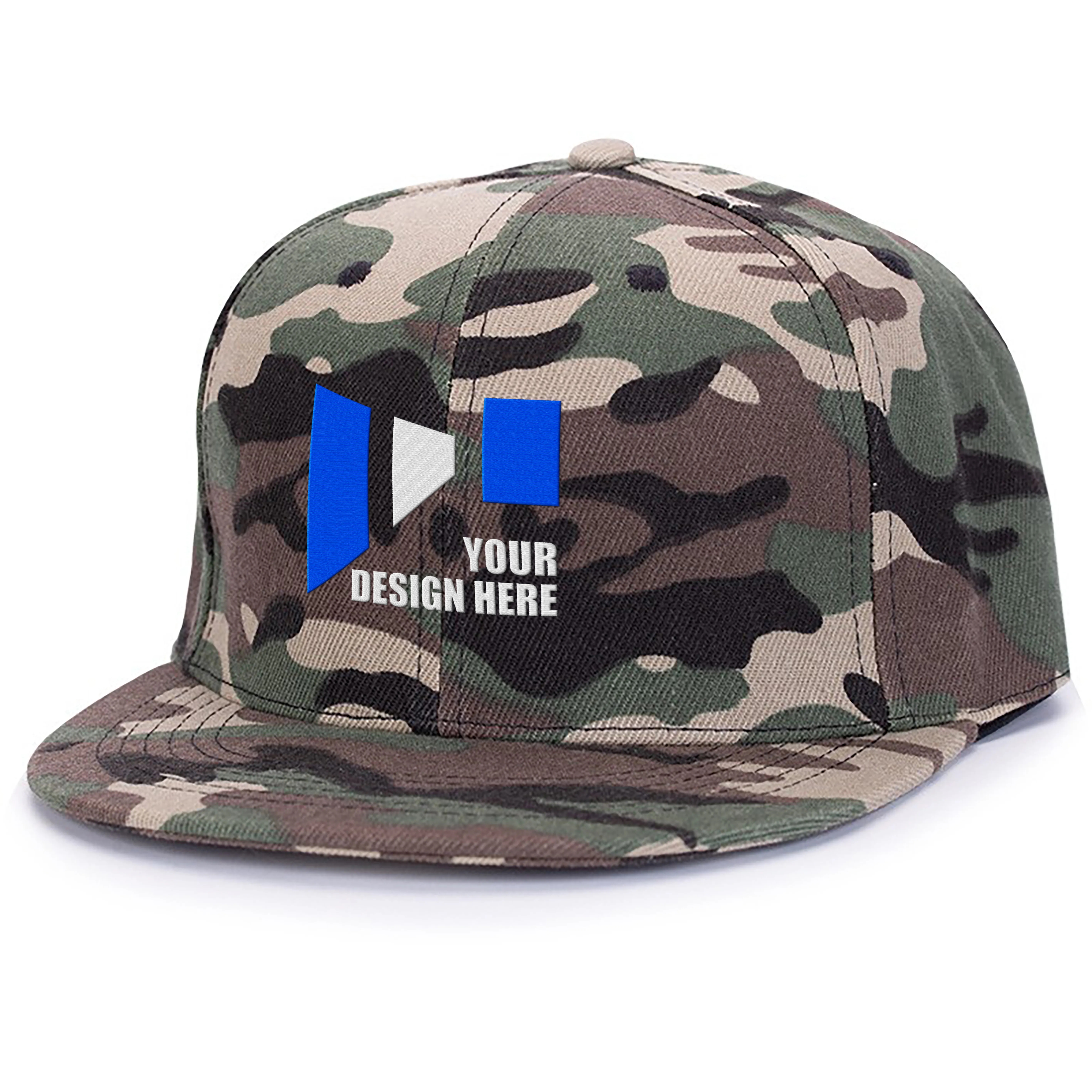 Camouflage Adult Structured Flat Visor Snapback Cap 2