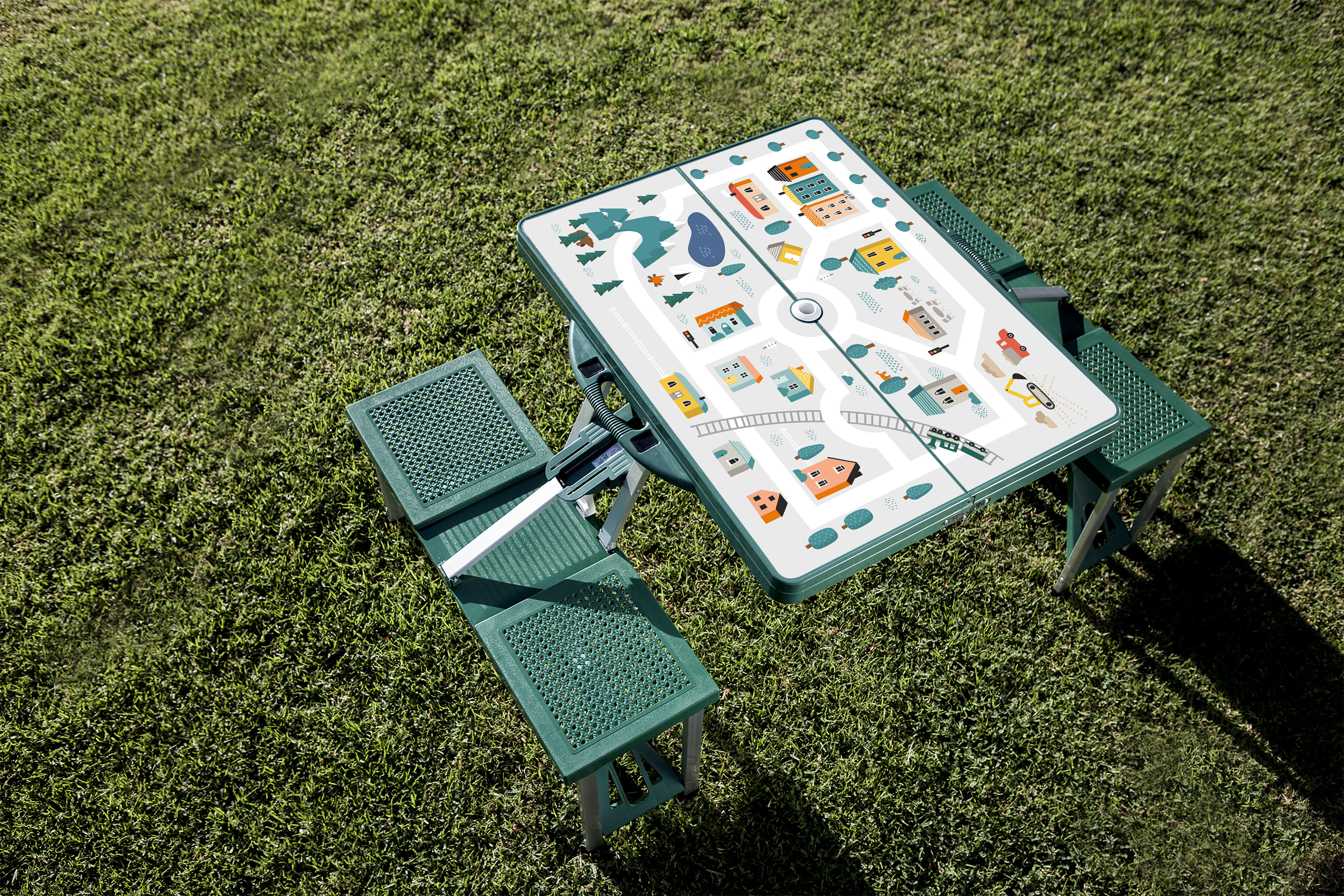 Picnic Table Portable Folding Table with Seats 26