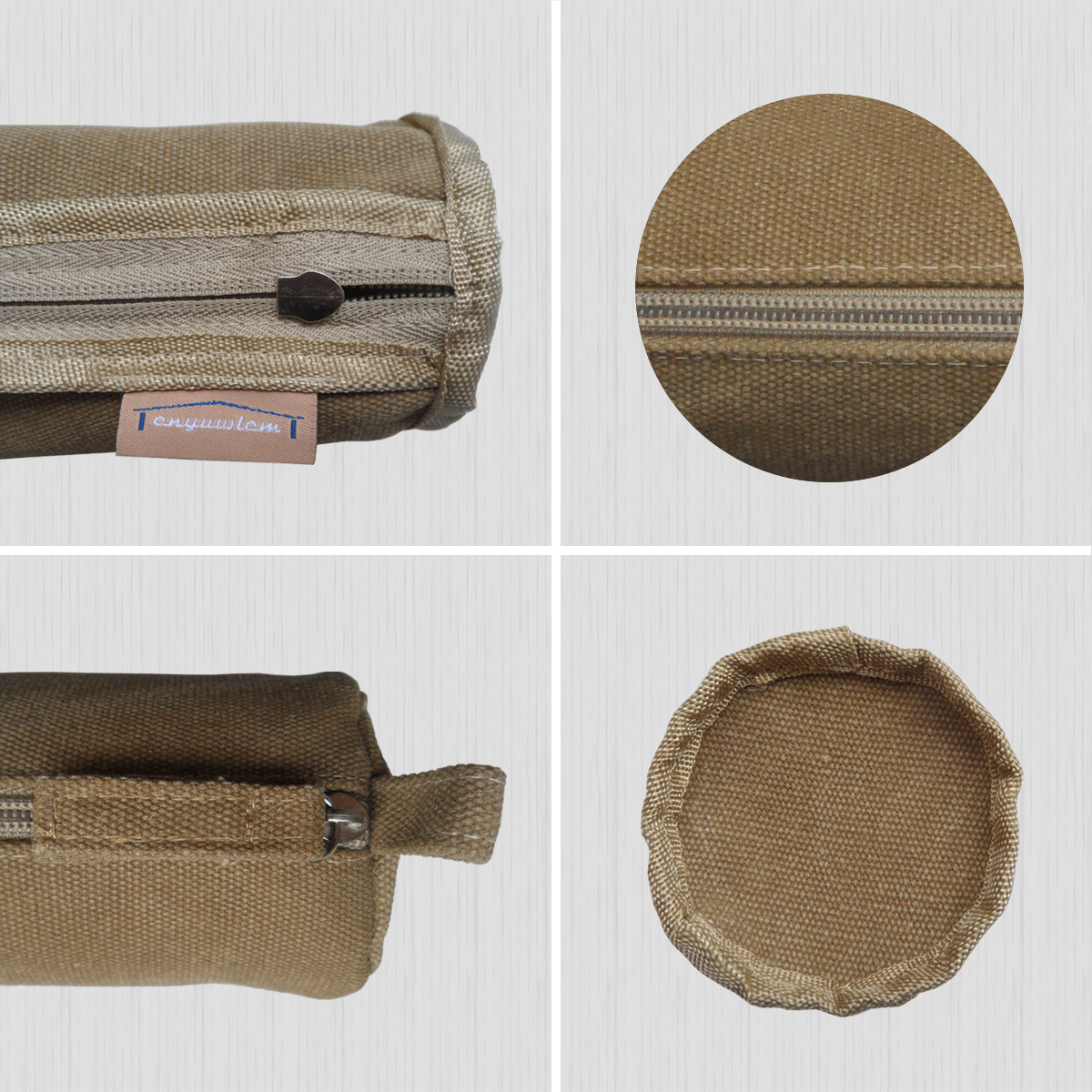 Heavy Canvas Stationery Portable bag Zipper Pencil Case 7