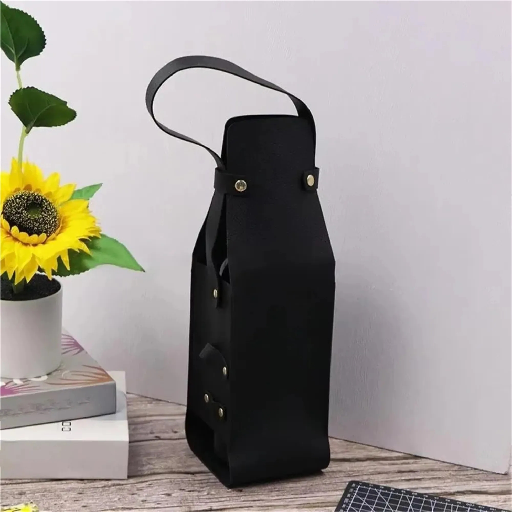 PU Leather Wine Bottle Carrier Bag 4