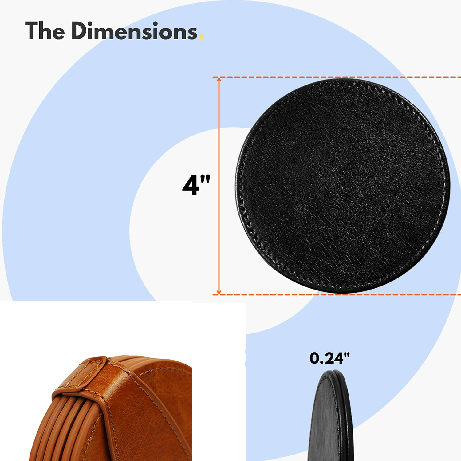 PU Leather Coaster Set 2