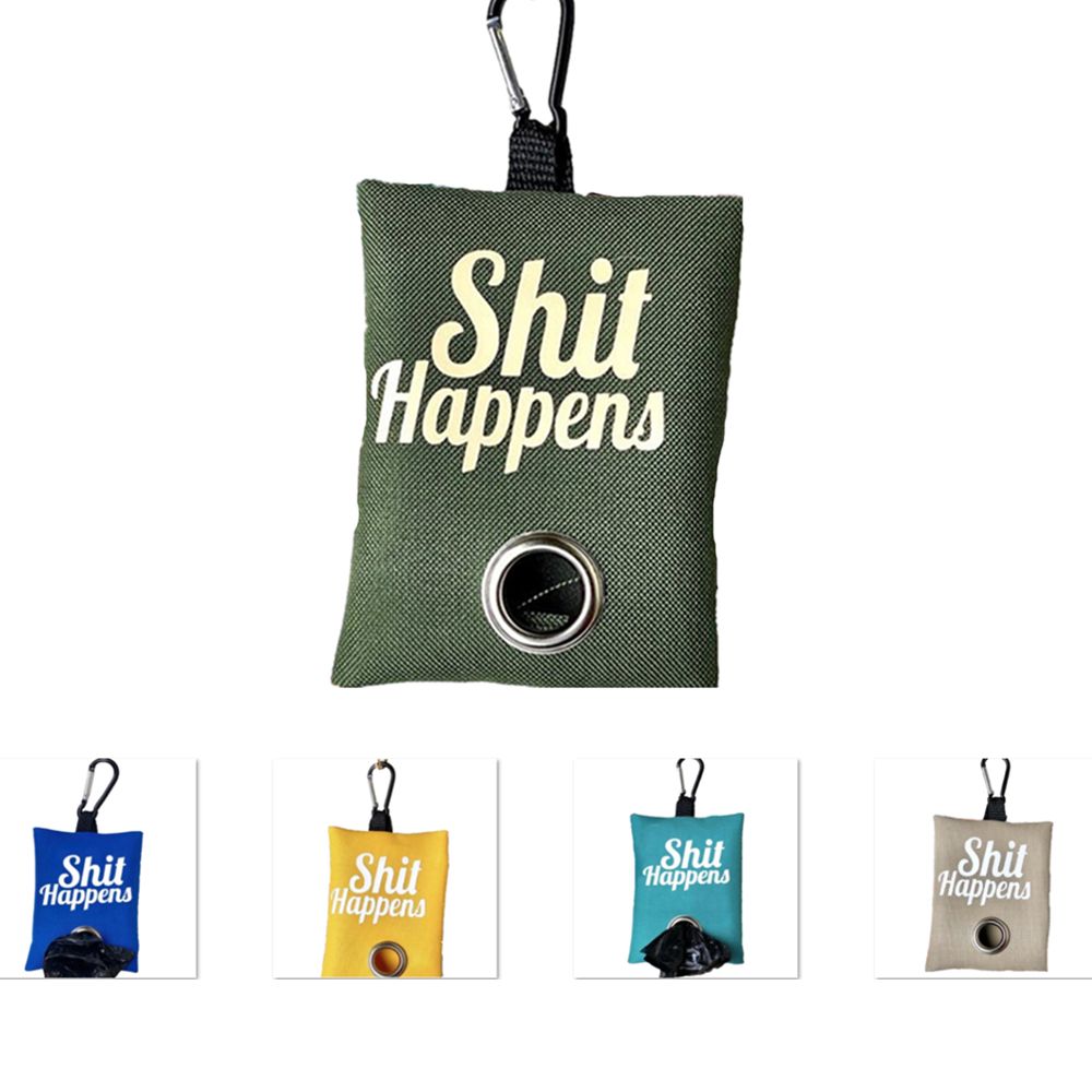 Canvas Dog Poop Waste Bag Dispenser With Carabiners 4