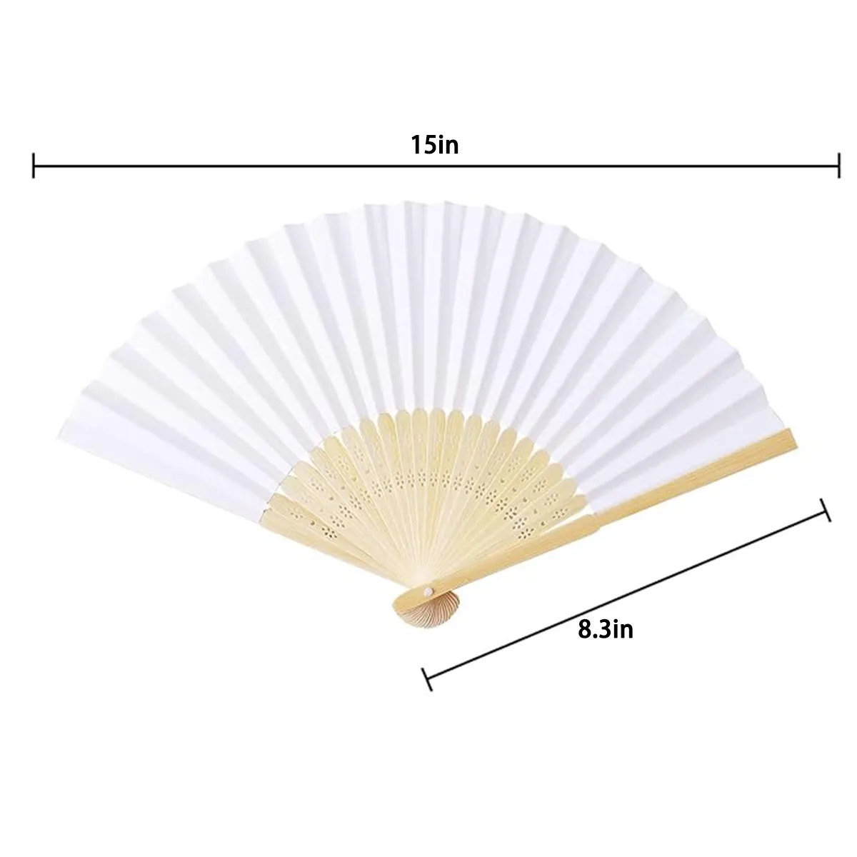 Custom Printing DIY Foldable Handheld Bamboo Paper Fan 5