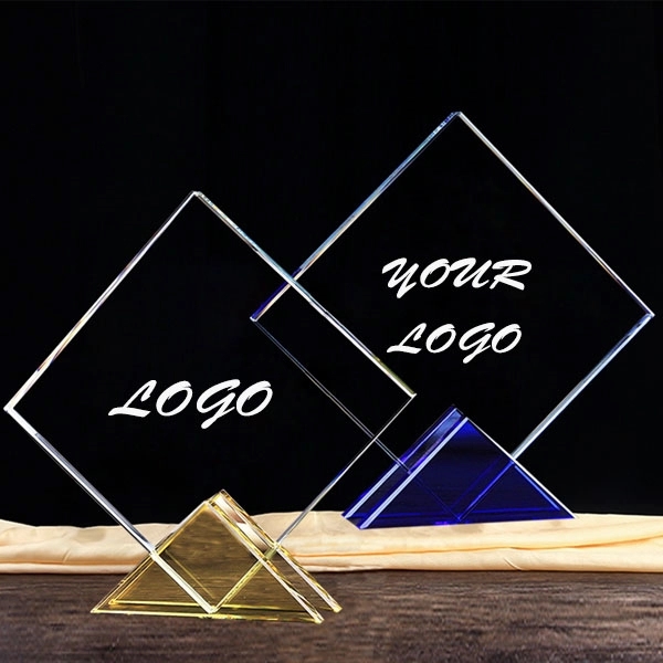 Crystal Triangle Base Square Award 6
