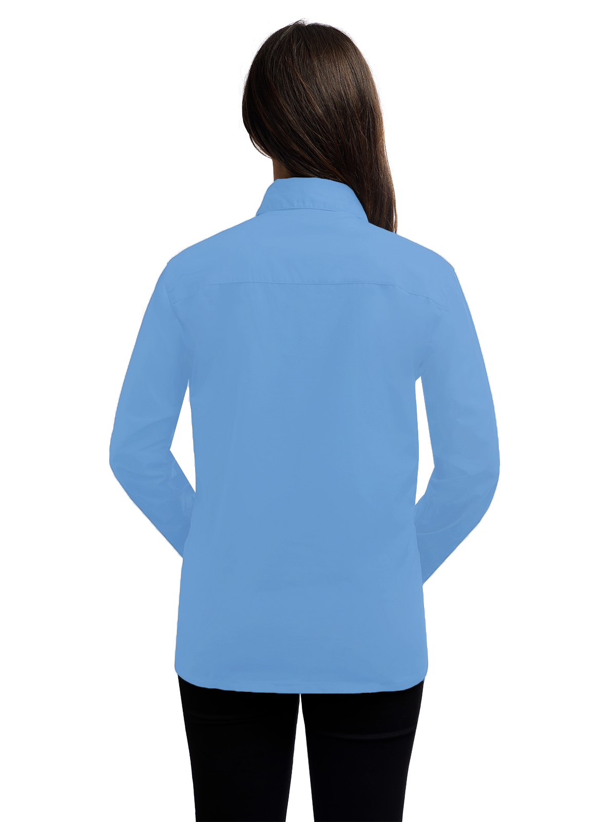 Blue Generation - Women's Pocketless Long Sleeve Poplin Shirt 10
