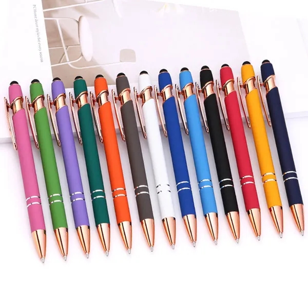 Ellipse Softy Rose Gold Metallic Pen w/ Stylus 3