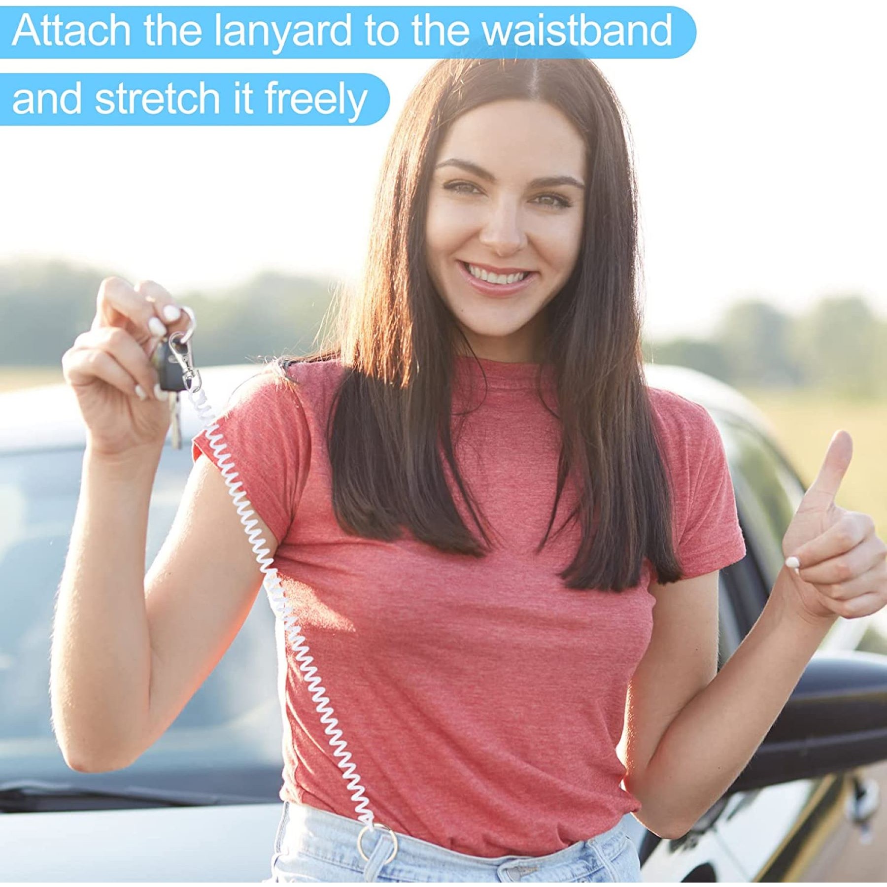 Retractable Coil Keychain With Lobster Clasp 1