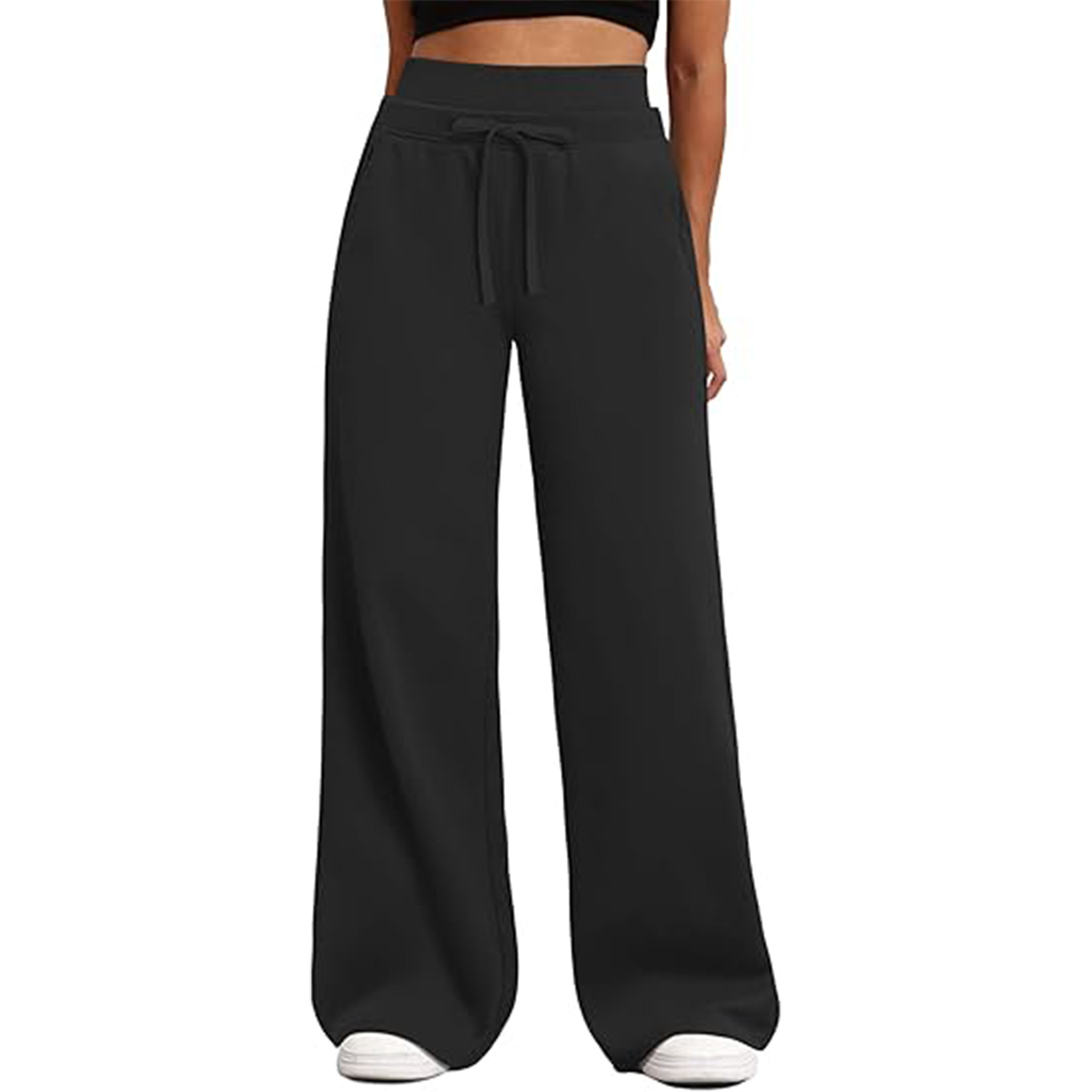 Women Wide Leg Double Waisted Baggy Sweatpants 4