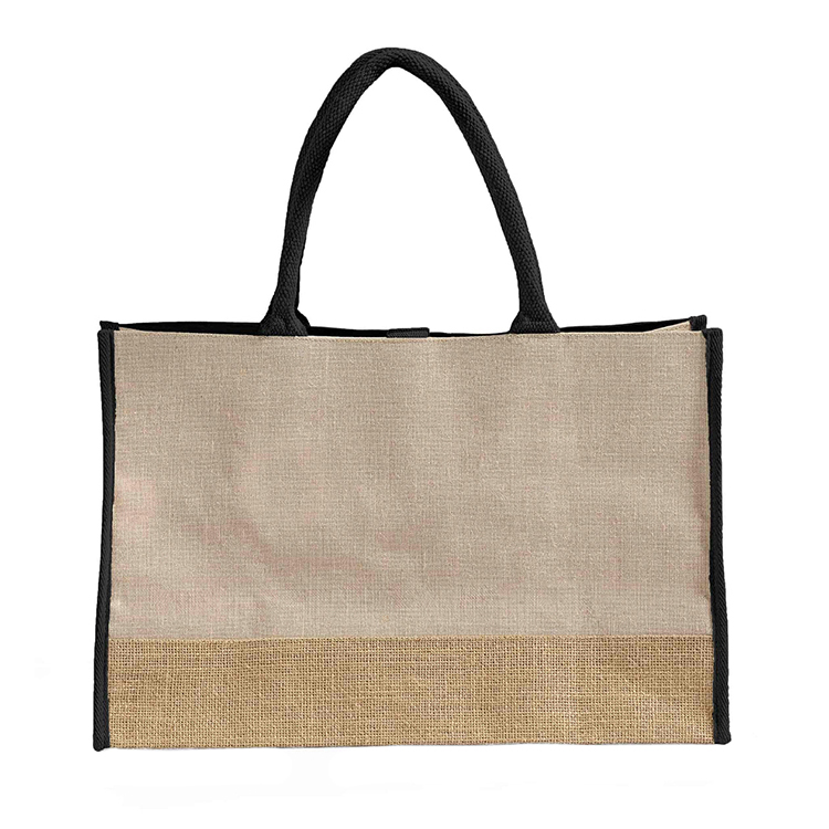 Vista Two-Tone Jute Tote Bag 4