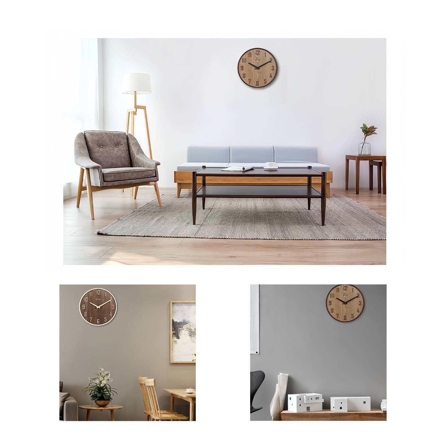 Silent Wooden Wall Clock 2
