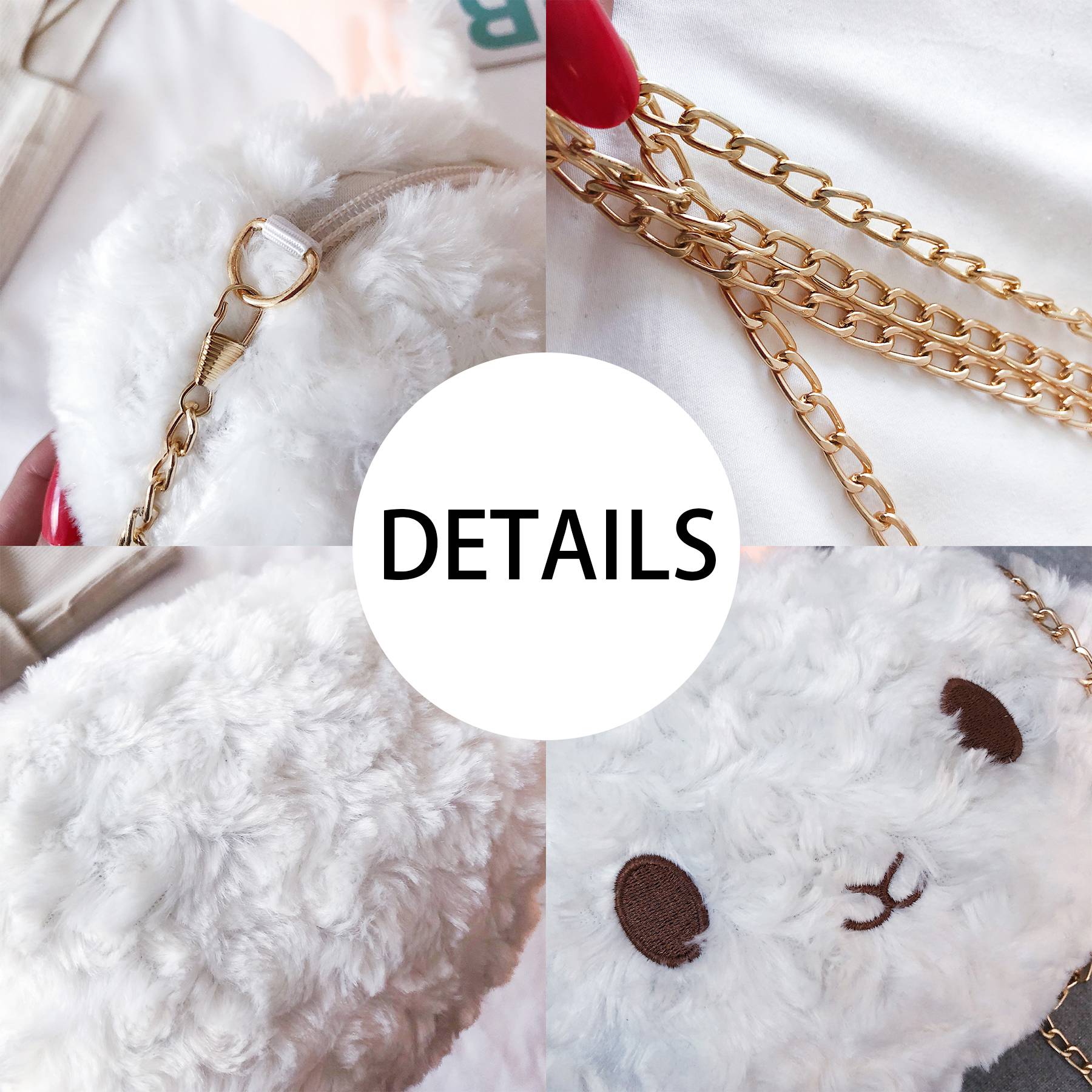 Cotton Cute plush bunny shoulder cross-body bag 3