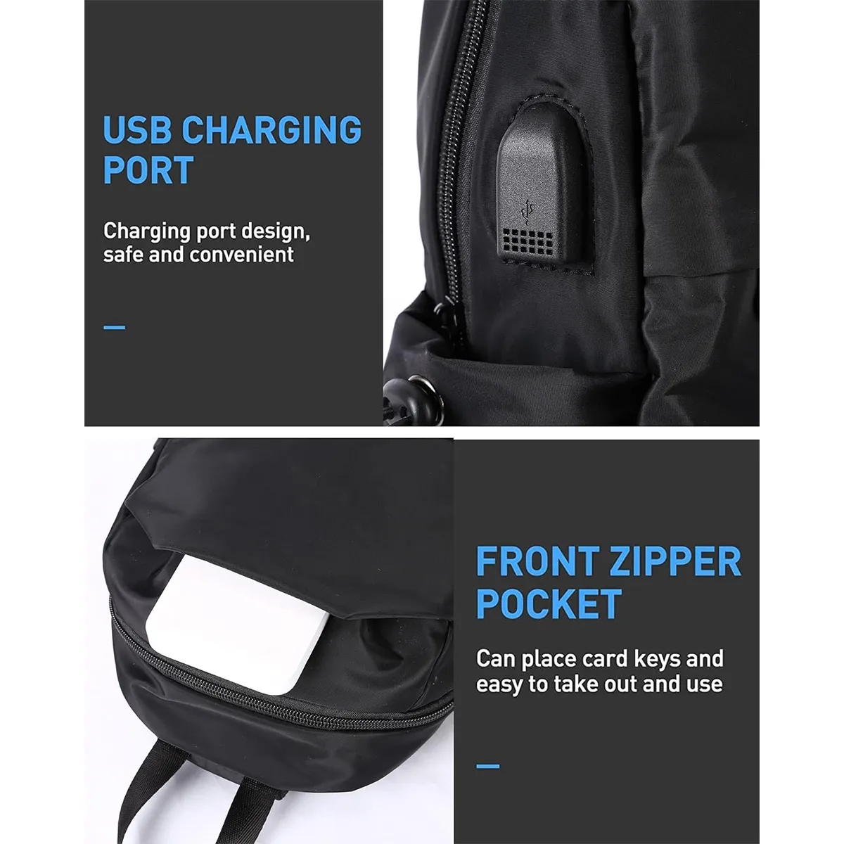 Small Lightweight Sling Crossbody Shoulder Bag With Usb Port 2