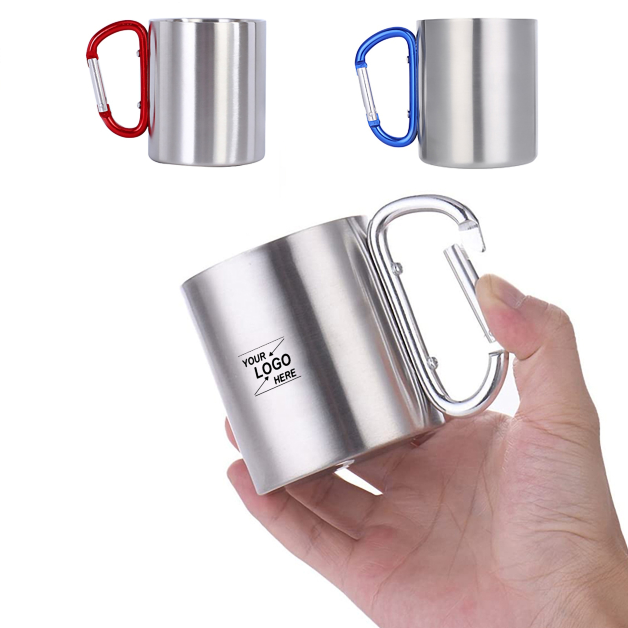 10 Oz. Stainless Steel Double Wall Insulated Mug w/Carabiner 5