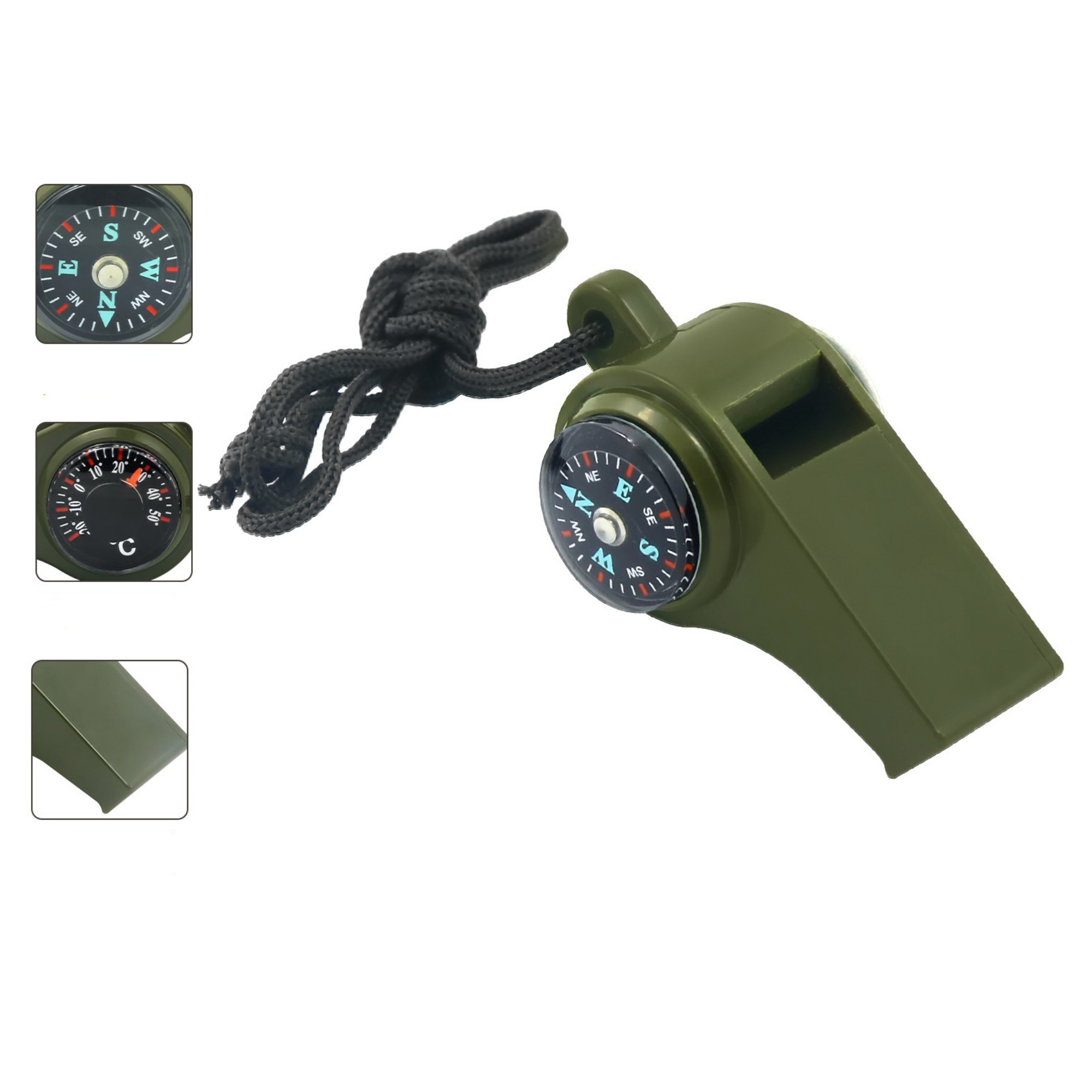 3-in-1 Whistles With Compass And Thermometer 3