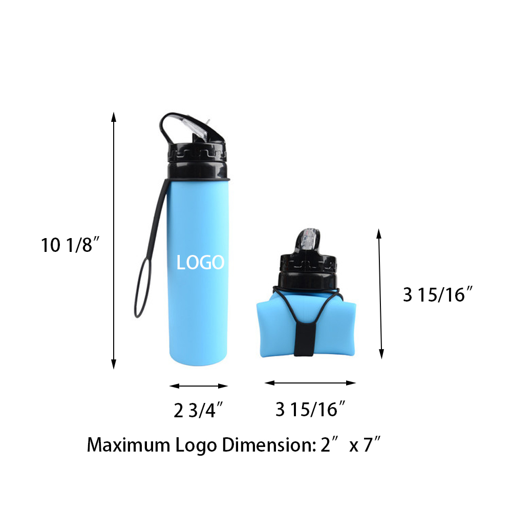 20 oz Foldable Silicone Water Bottle 2