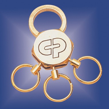 GOLD PLATED KEYRING W/ 3 QUICK RELEASE RING 1