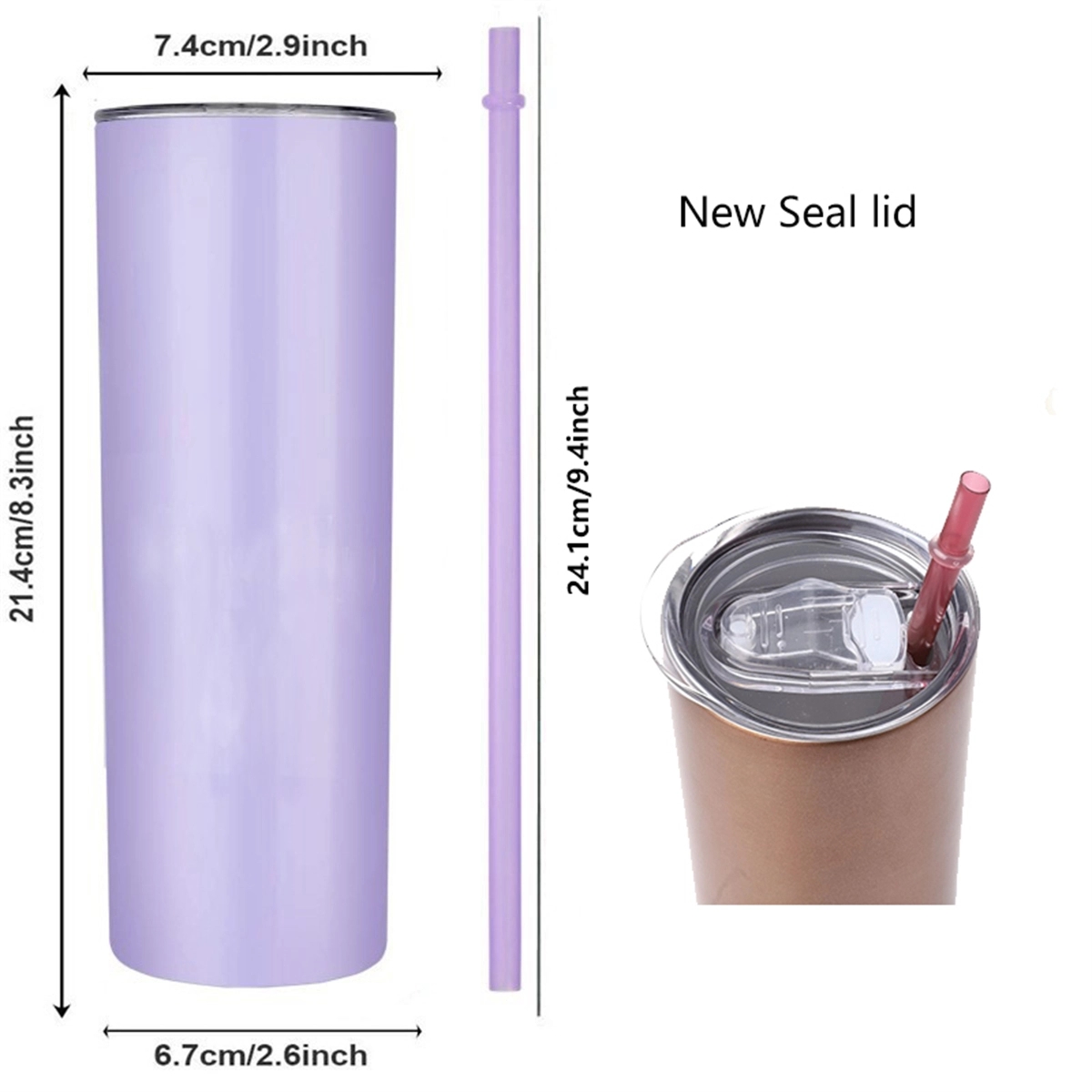 20Oz Skinny Tumbler With Straw 6