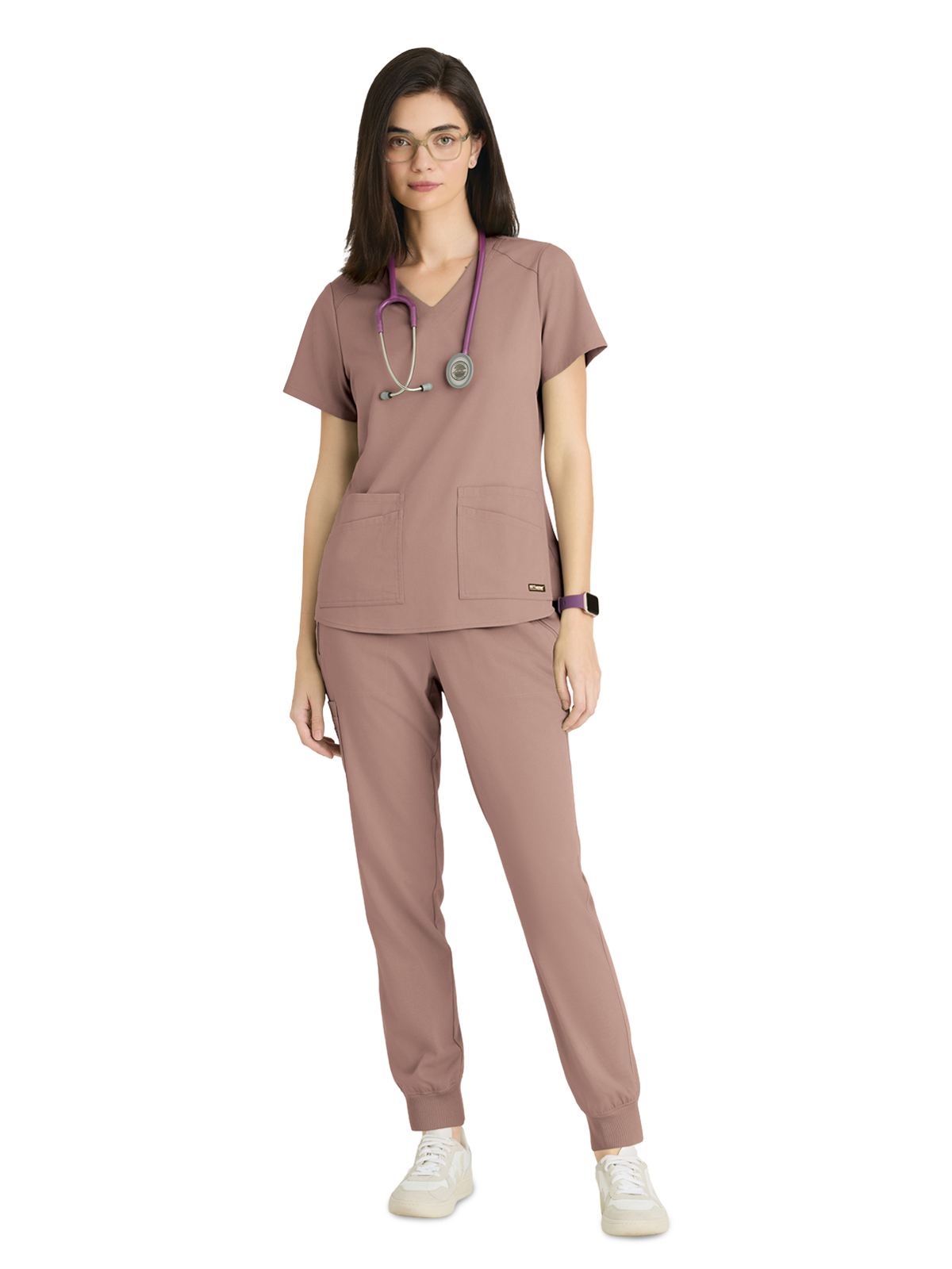 Grey's Anatomy Spandex Stretch - Women's Four-Pocket V-Neck Emma Scrub Top 19