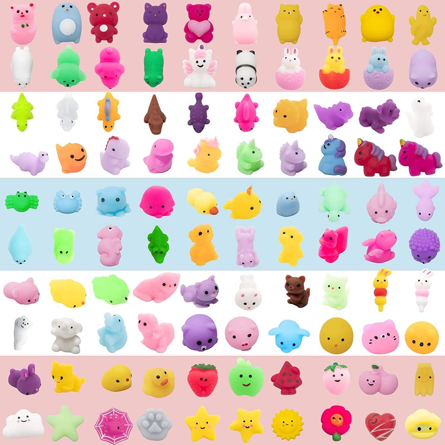 80PCS Animal Stress Relief Squishy Toys Set 2
