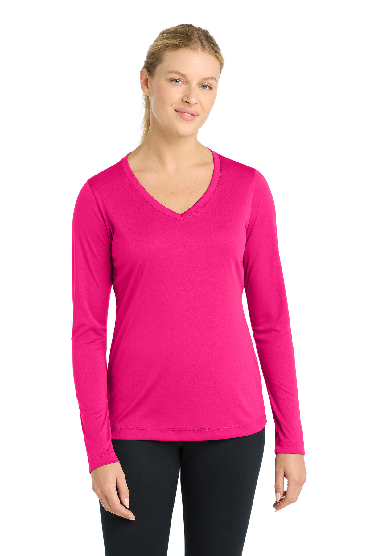 Sport-Tek Women's Long Sleeve PosiCharge Competitor V-Neck Tee. LST353LS 60