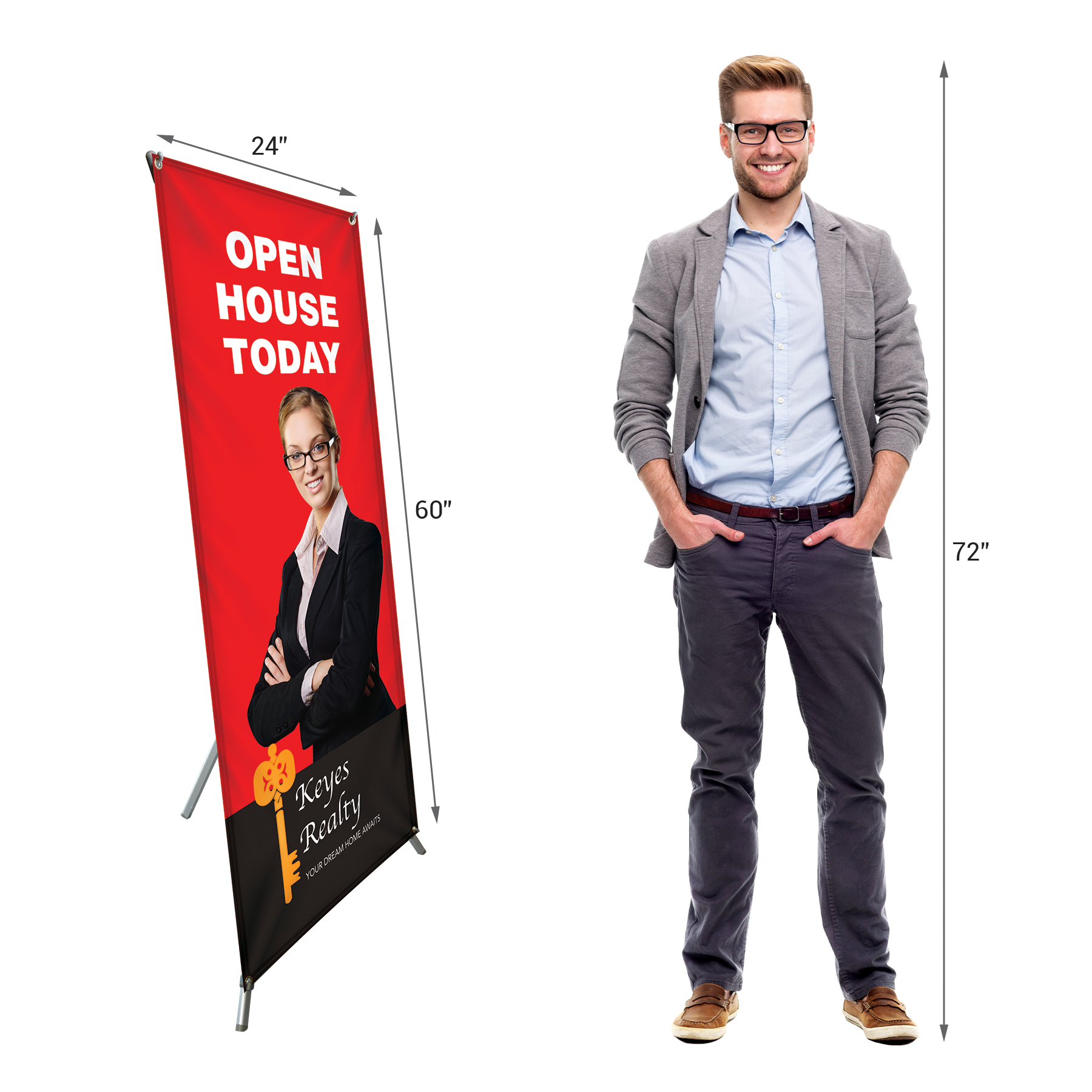 60" x 24" X-Banner Kit 10