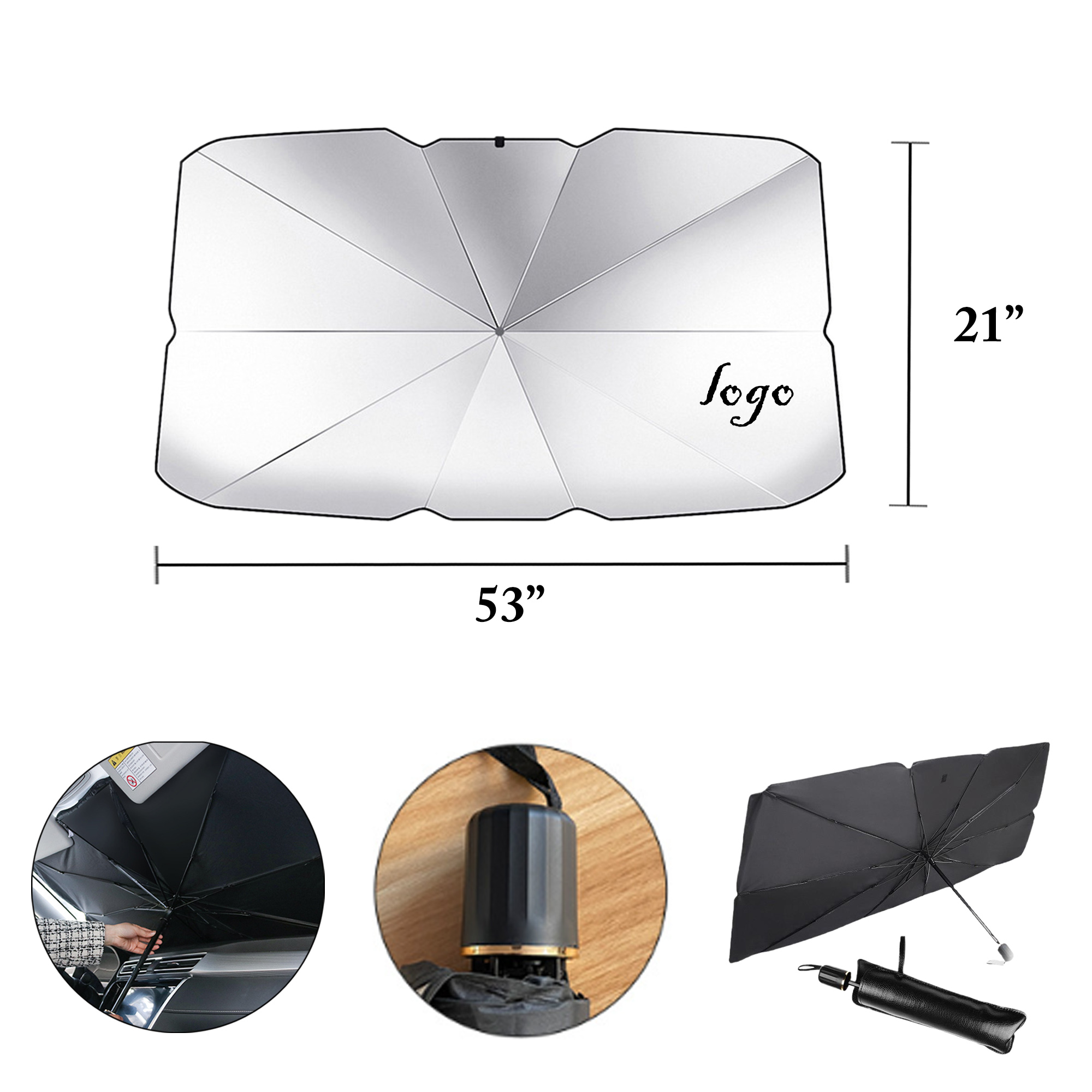 MOQ25 Car Sunshade Umbrella for Windshield Protection 2