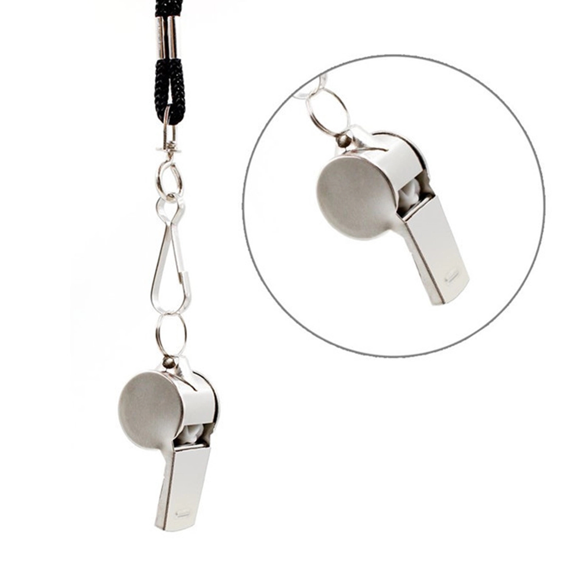 Stainless Steel Whistle With Lanyard 3