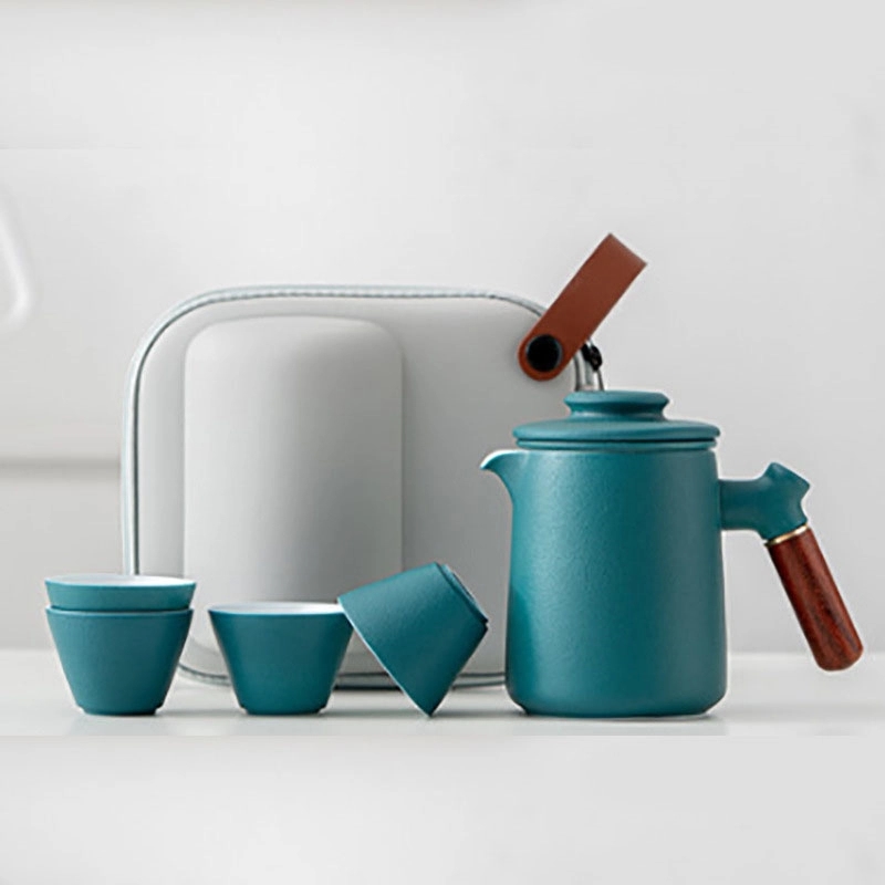 Custom Travel Ceramic Tea Pot Set 4