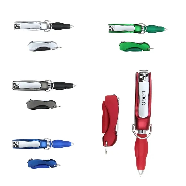 Folding Nail Clippers with Pen - Multifunctional Design 1