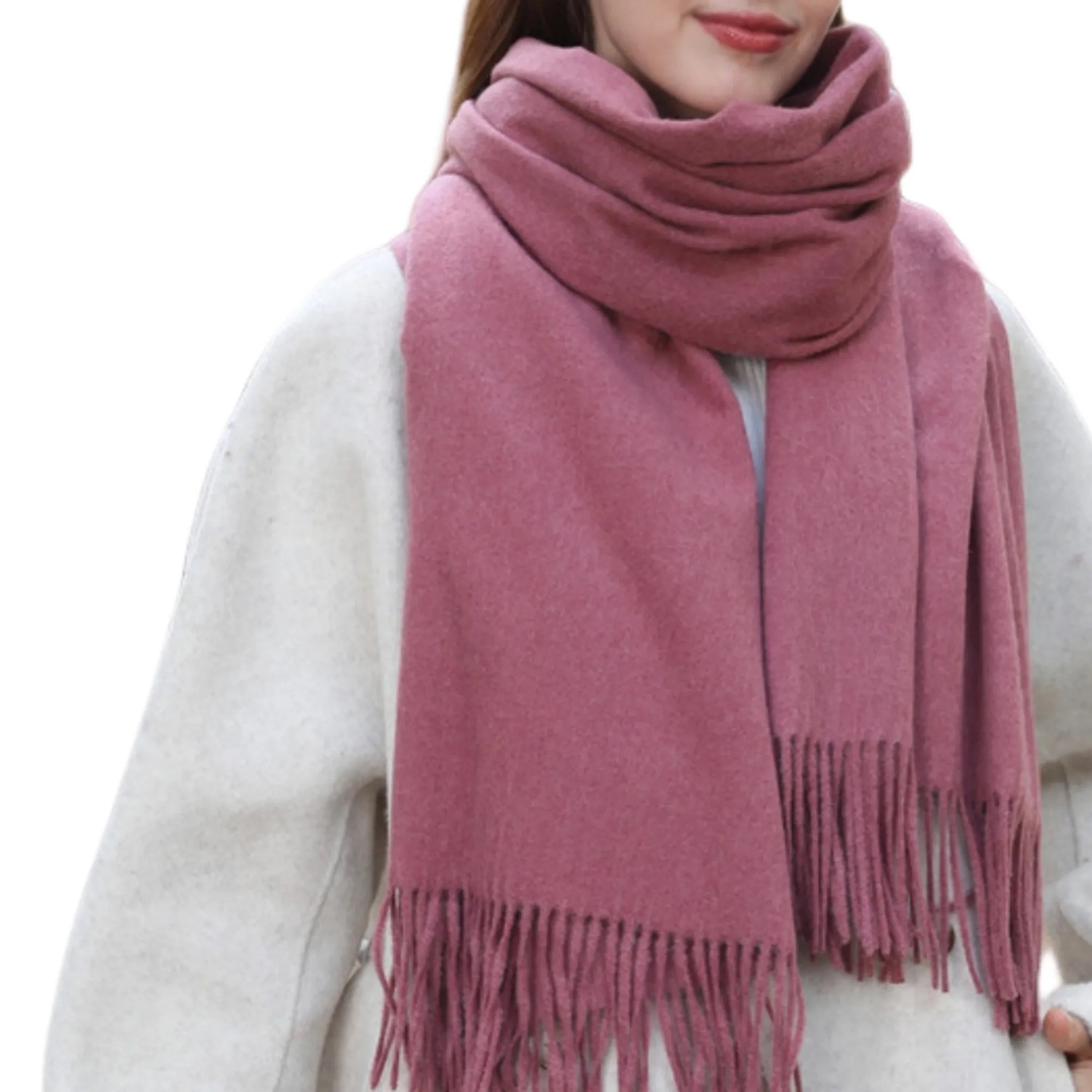 Warm Soft Wool Solid Knit Scarf Winter Scarf 3
